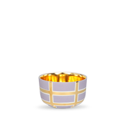 Bowl Grid Cinza e Dourado.