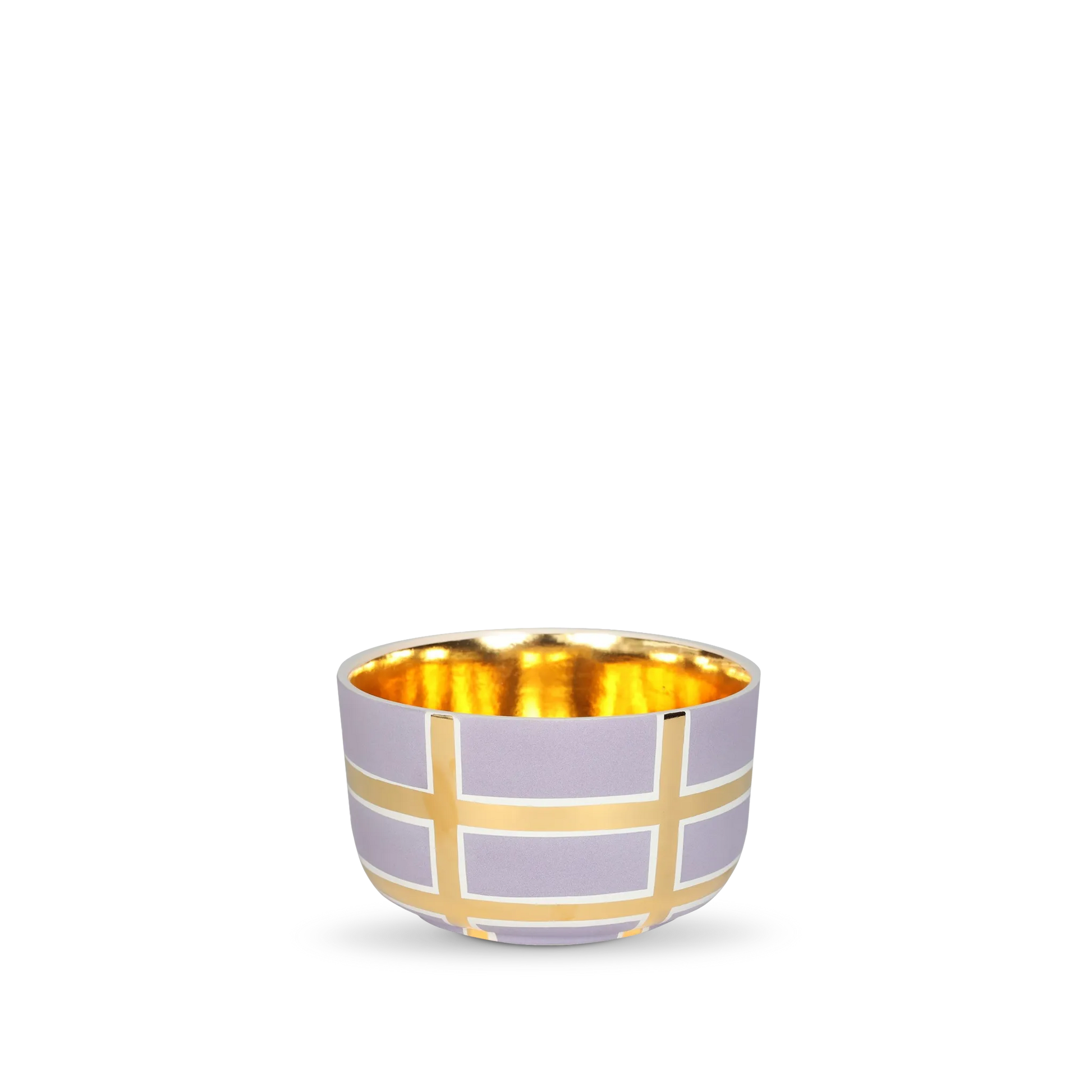 Bowl Grid Cinza e Dourado.