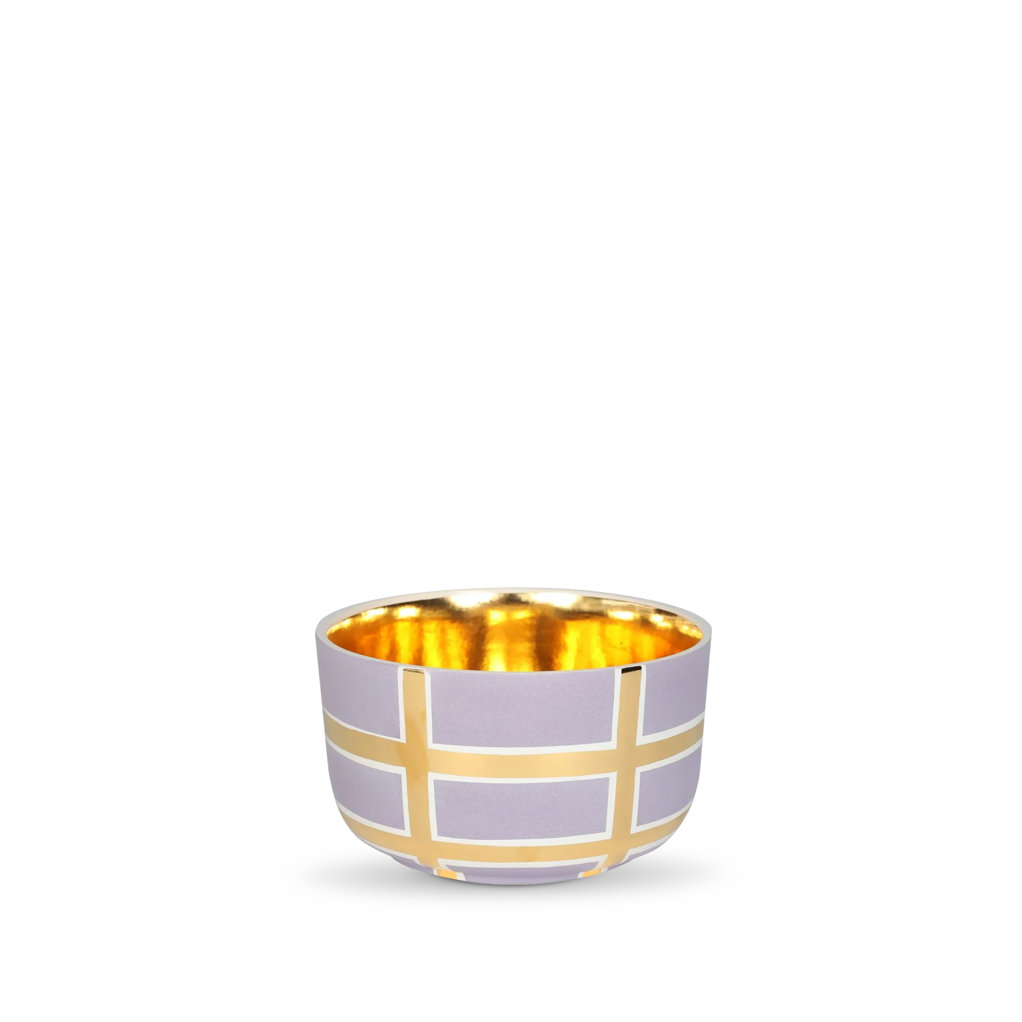 Bowl Grid Cinza e Dourado.