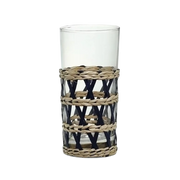 Copo Long Drink Rattan Azul.