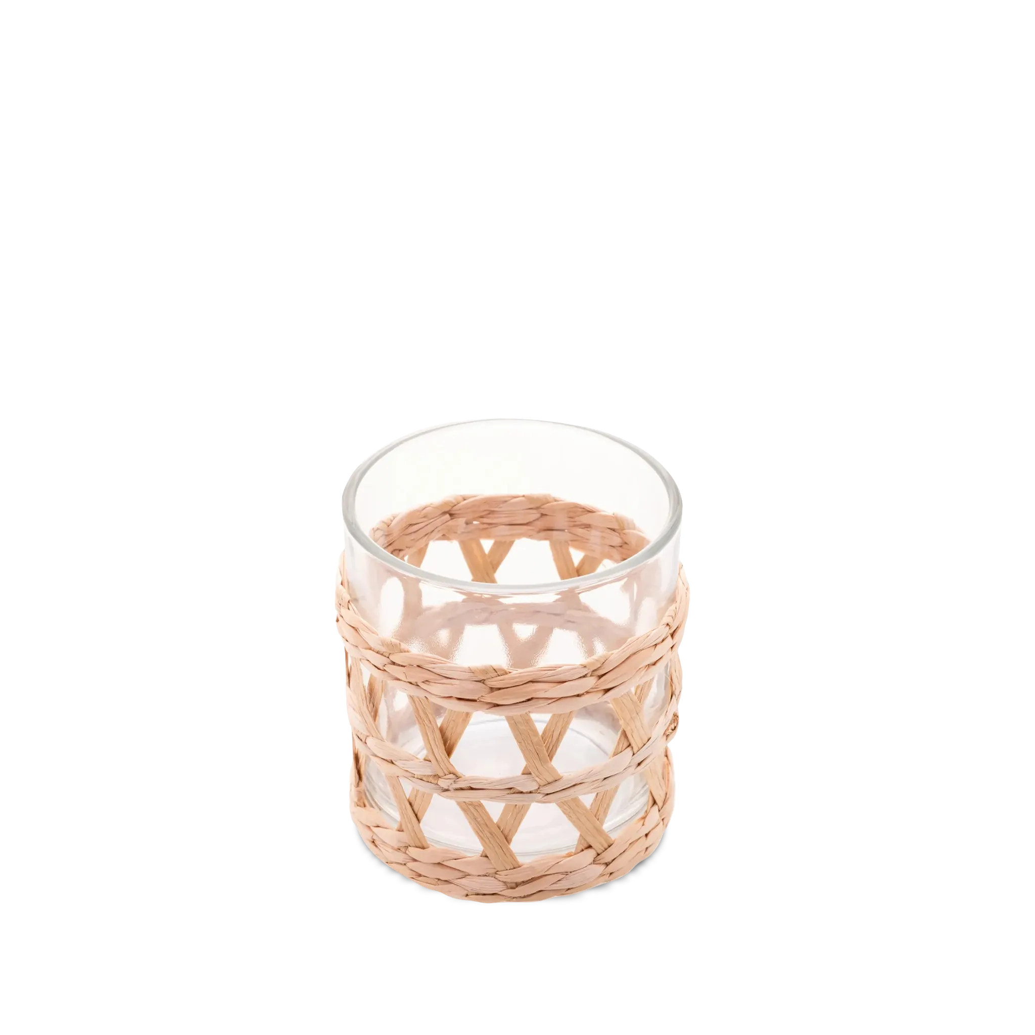 Copo Short Drink Rattan Bege.