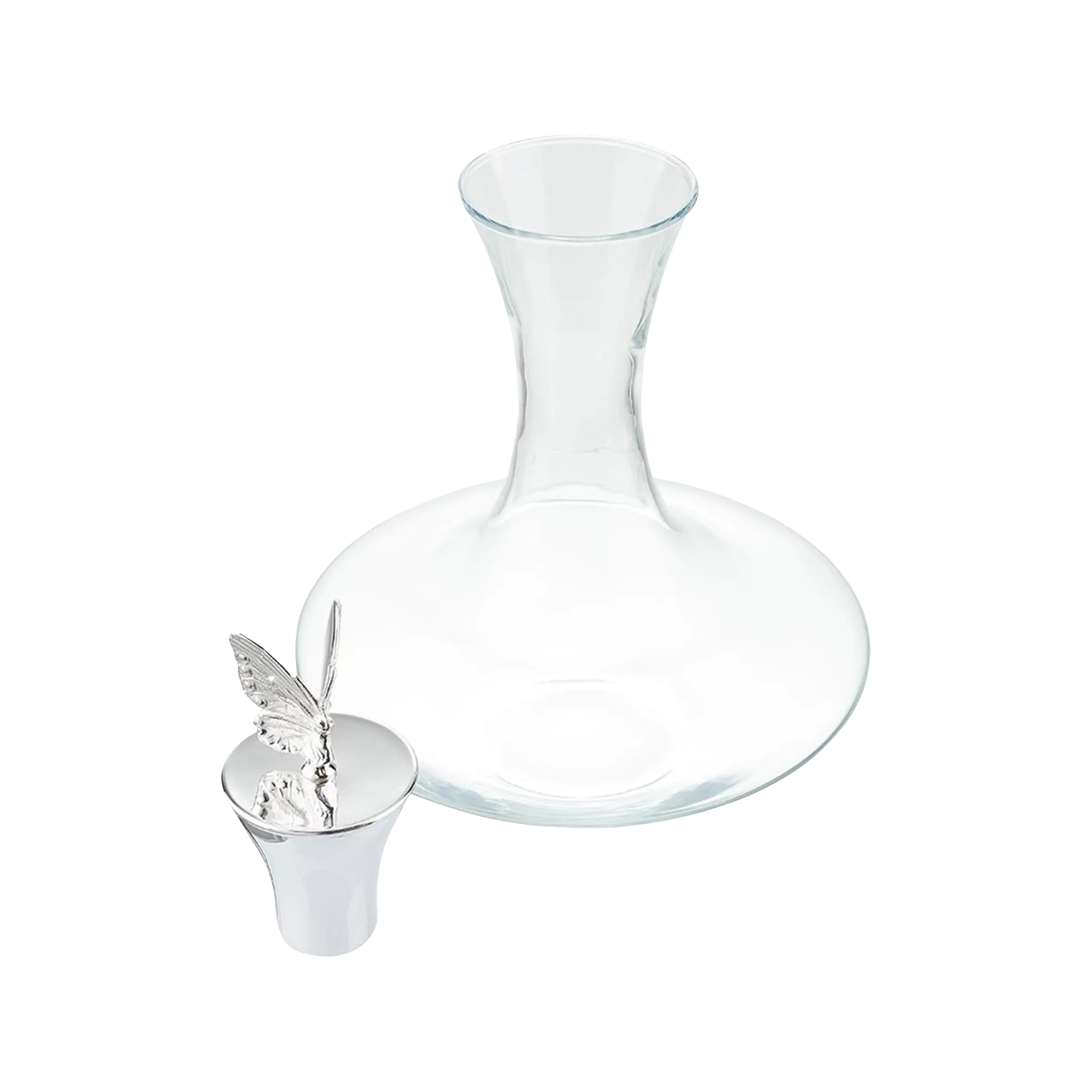 Decanter Prata Borboleta aberto.