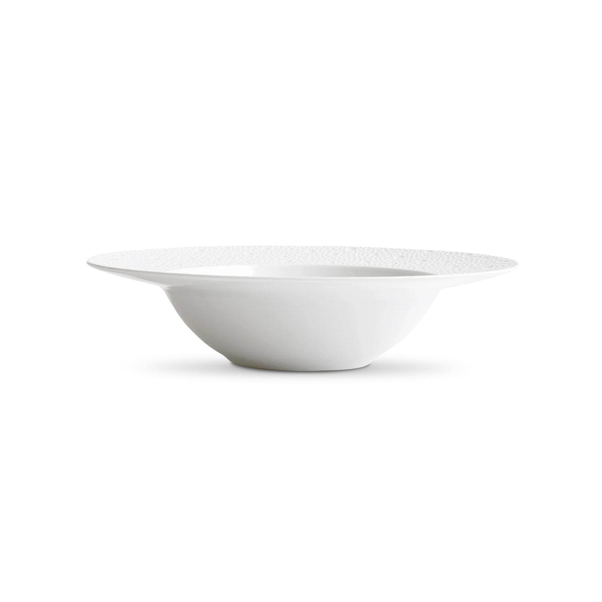 Vista lateral do Prato Fundo Ecume Branco.
