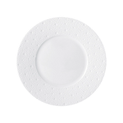 Vista frontal do Prato Sobremesa Ecume Branco.