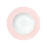 Vista frontal do Prato Fundo Ecume Rosa.