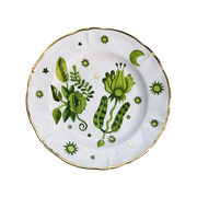 Prato Sobremesa Floral Verde.