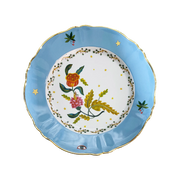 Vista frontal do Prato Raso Floral Vintage.