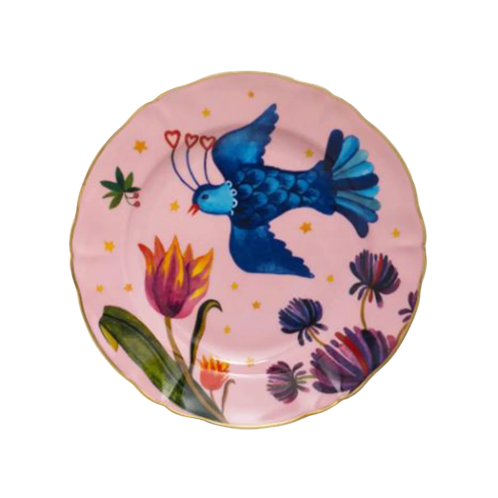 Prato Sobremesa Floral Vintage.