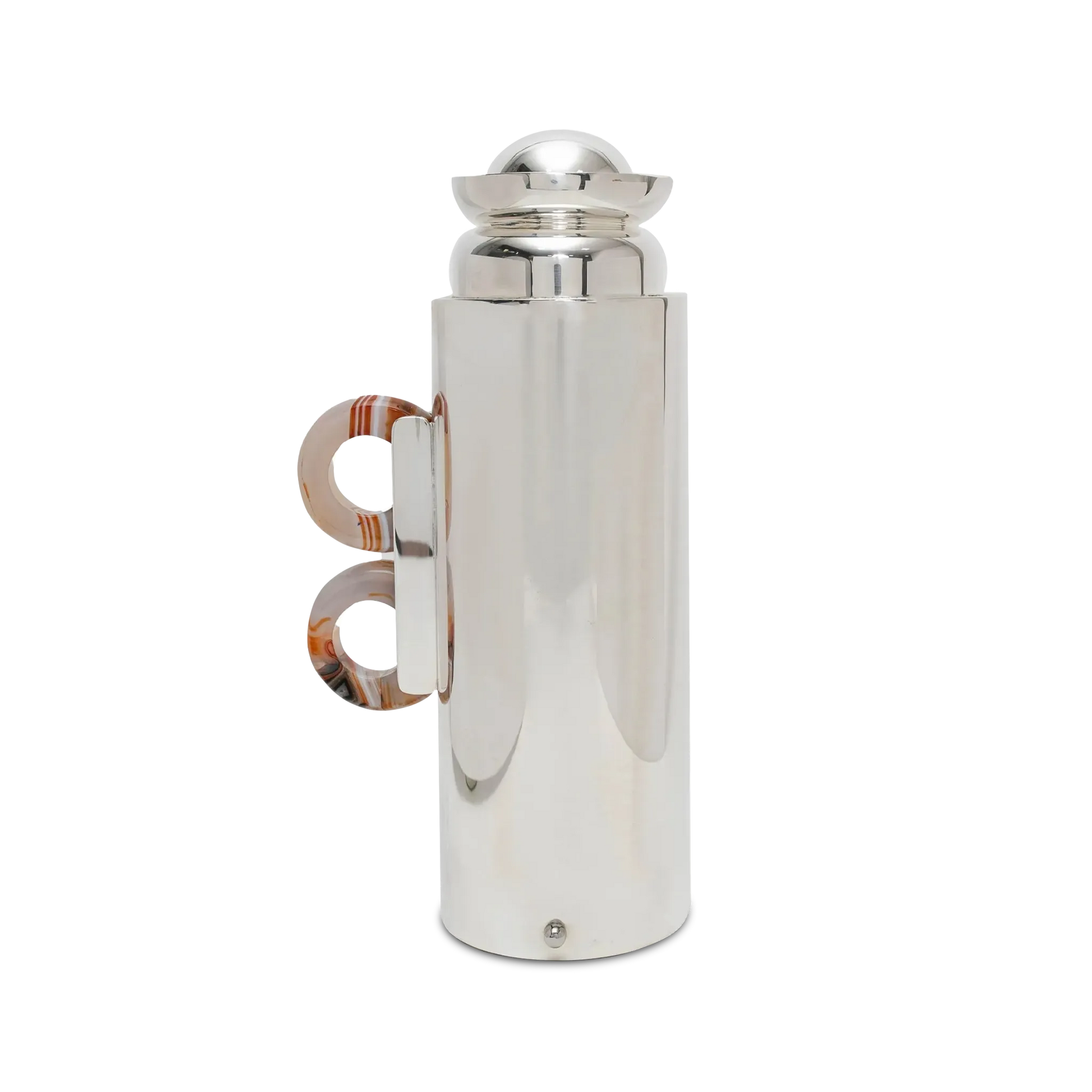 Garrafa Térmica Prata Com Ágata.