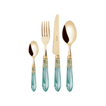 Set Faqueiro Melodia Aqua Green Ouro.