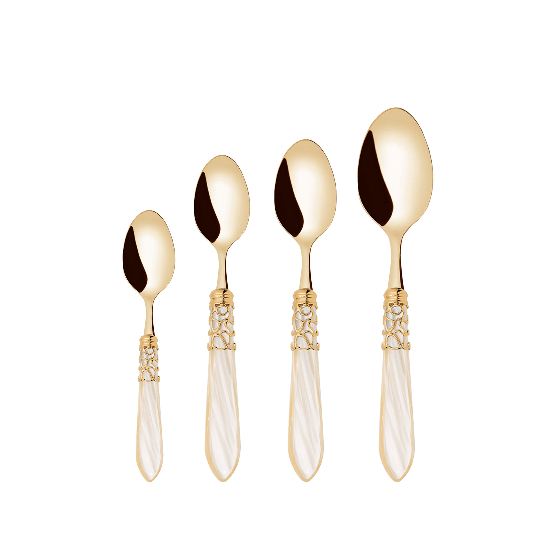 Colheres do Set Faqueiro Melodia Ivory Ouro.