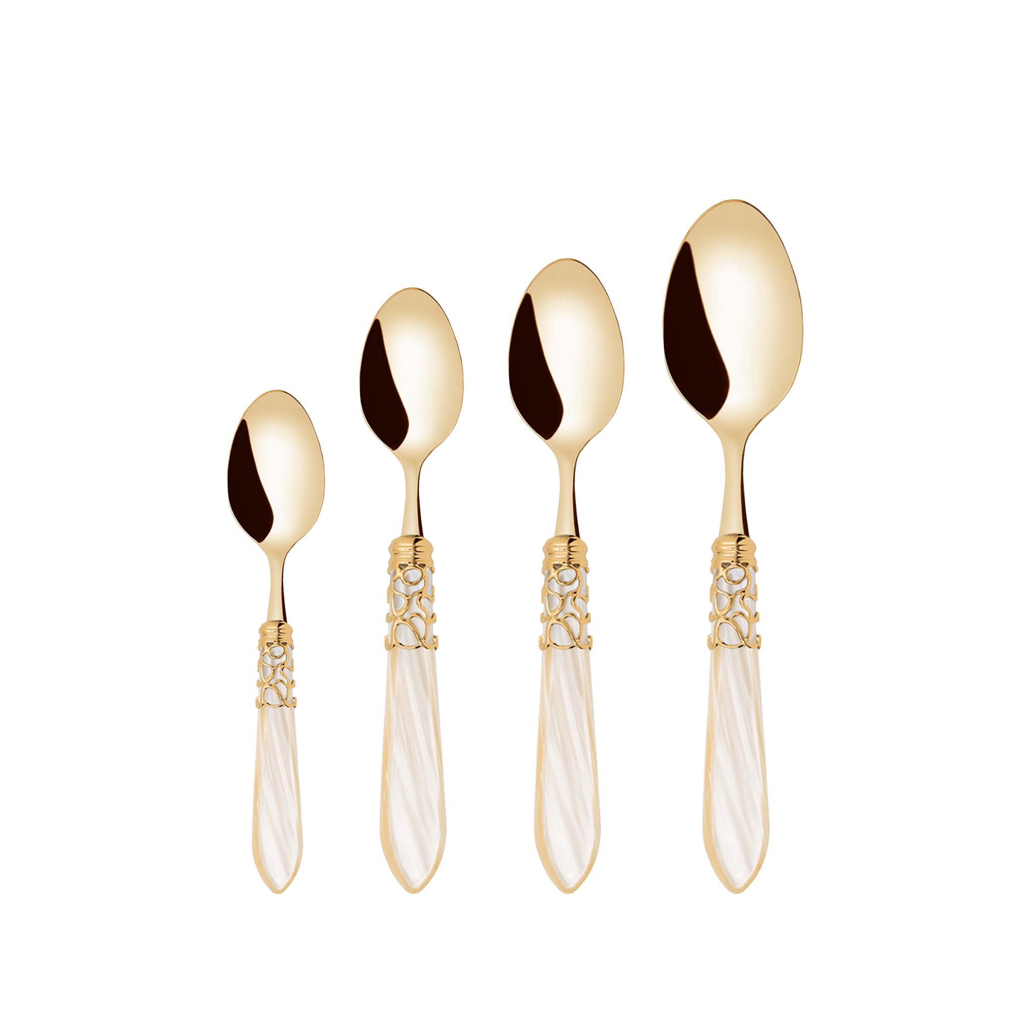 Colheres do Set Faqueiro Melodia Ivory Ouro.