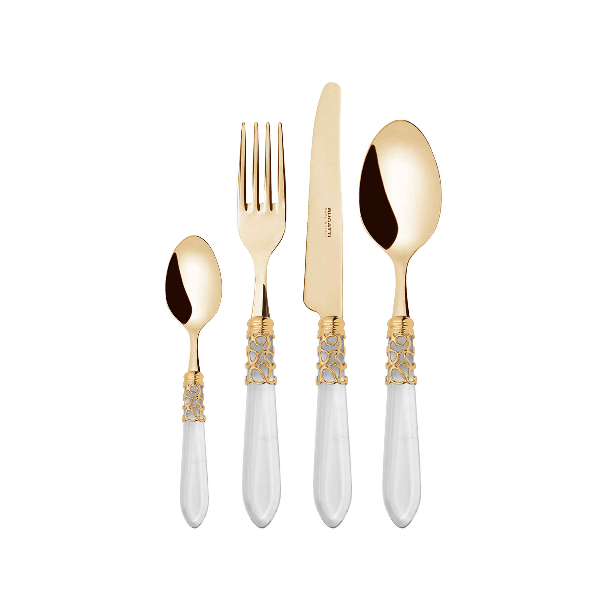 Set Faqueiro Melodia Transparente Ouro.