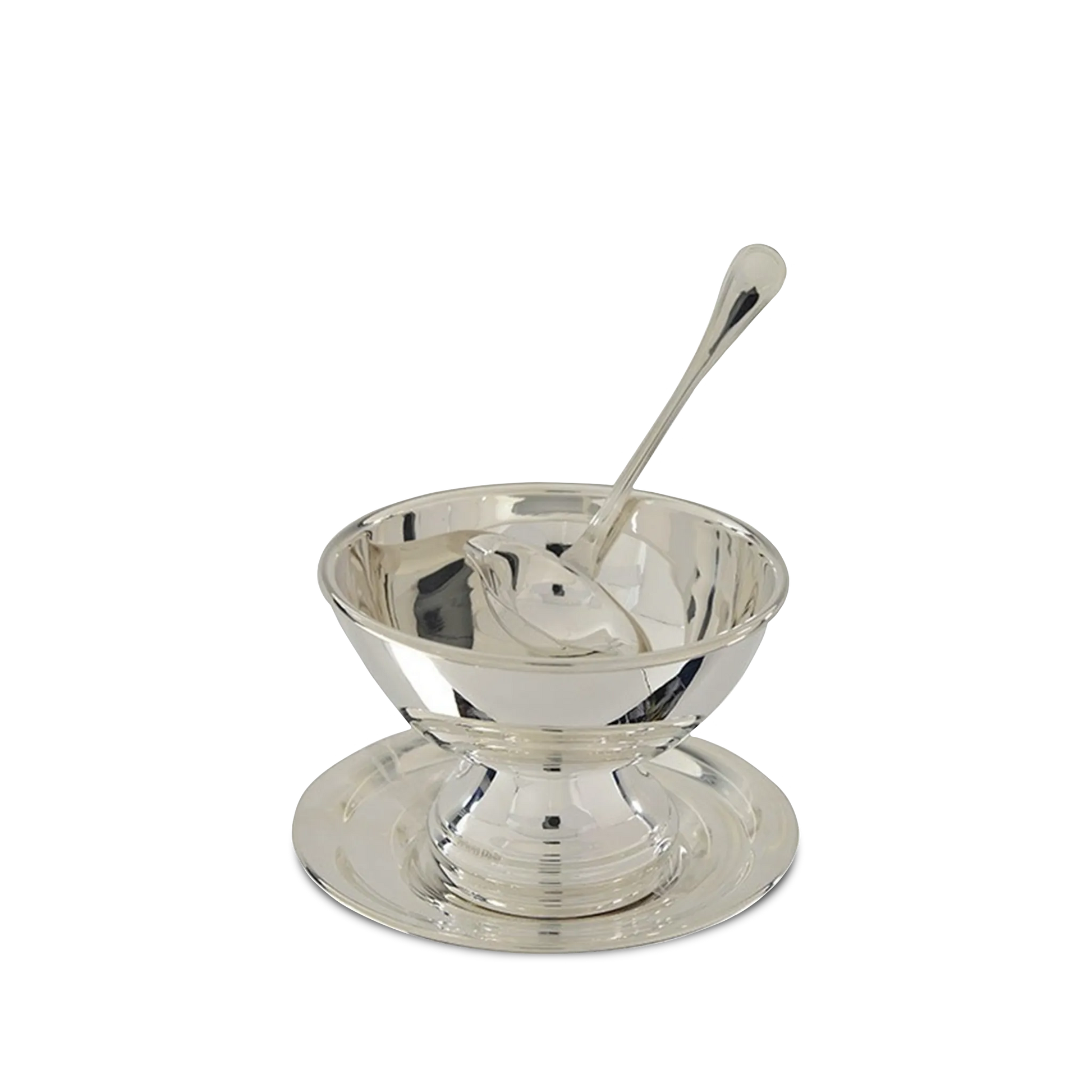 Molheira Prata com colher dentro.