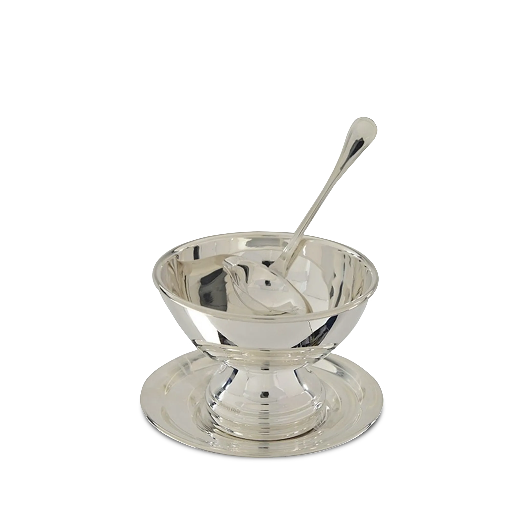 Molheira Prata com colher dentro.