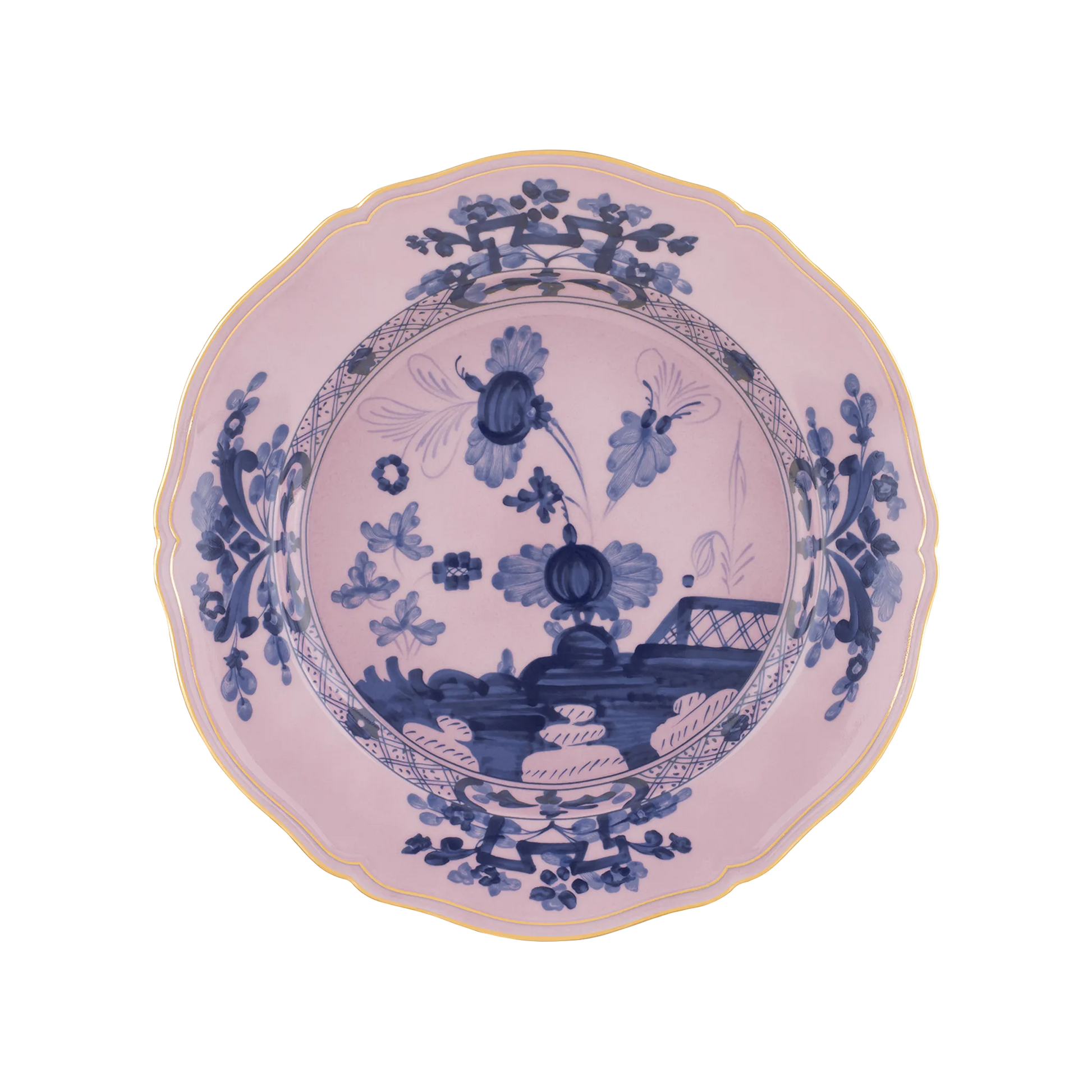 Vista frontal do Prato Raso Oriente Italiano Azalea.