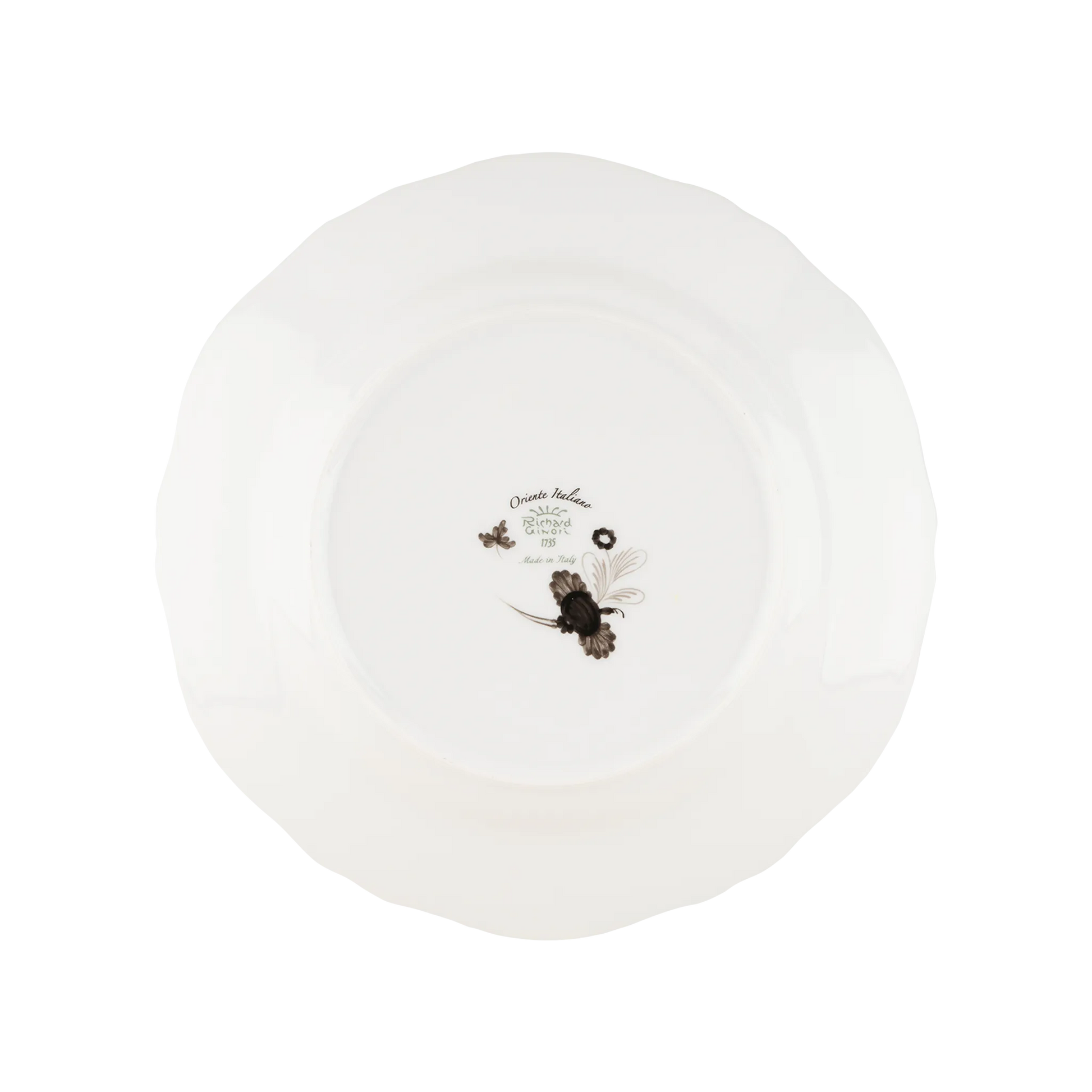 Verso do Prato Raso Oriente Italiano Albus.