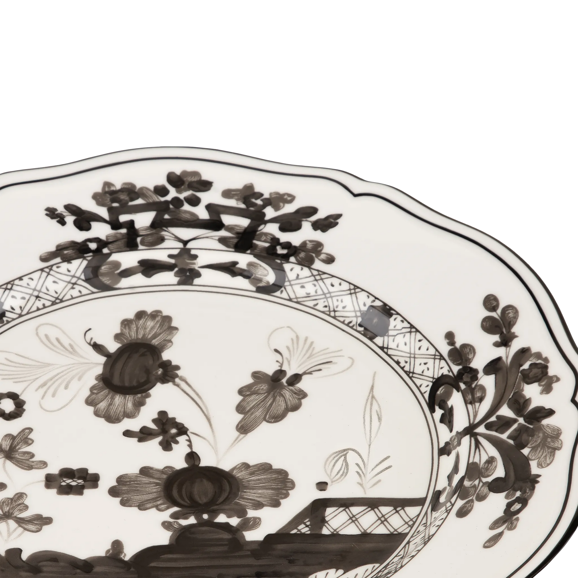 Detalhe do Sousplat Oriente Italiano Albus.