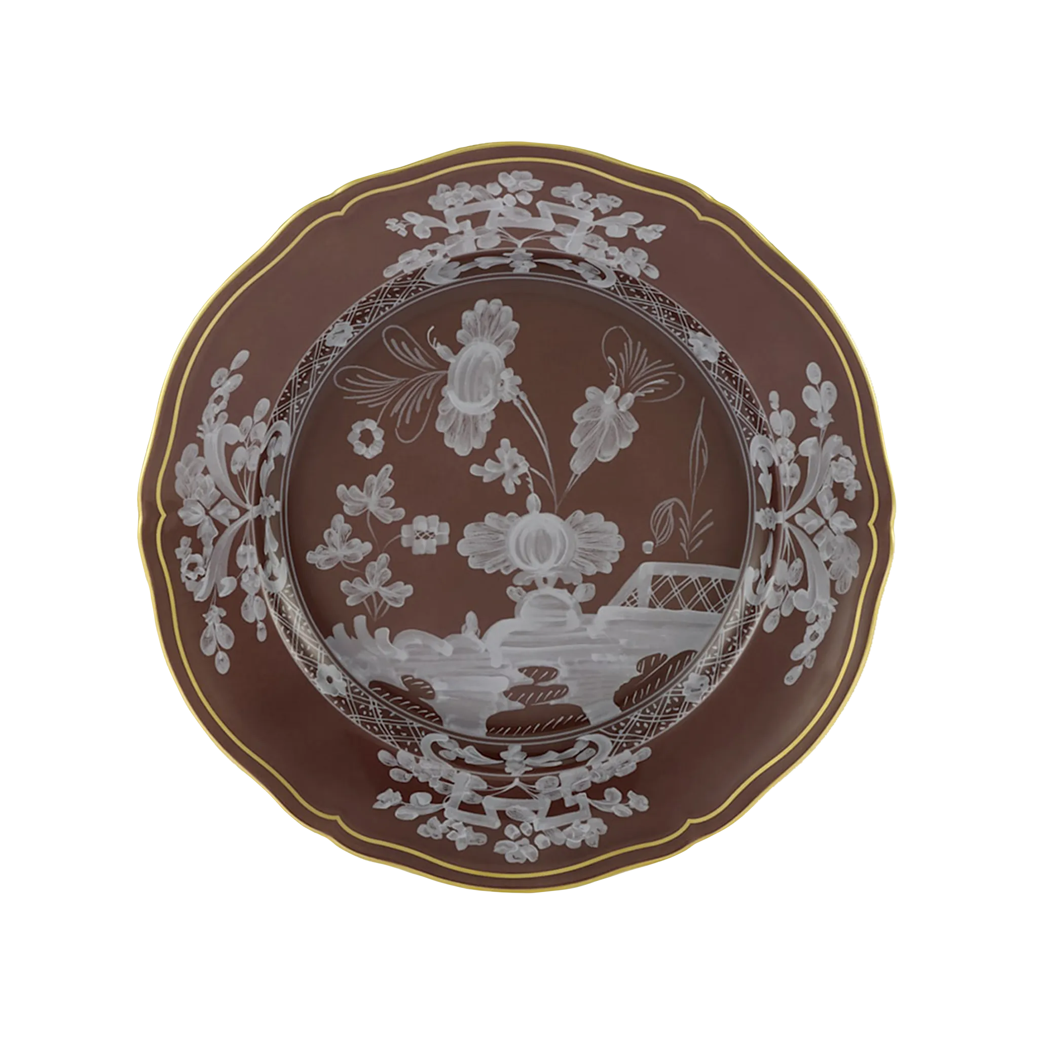 Vista frontal do Prato Sobremesa Oriente Italiano Castagna.