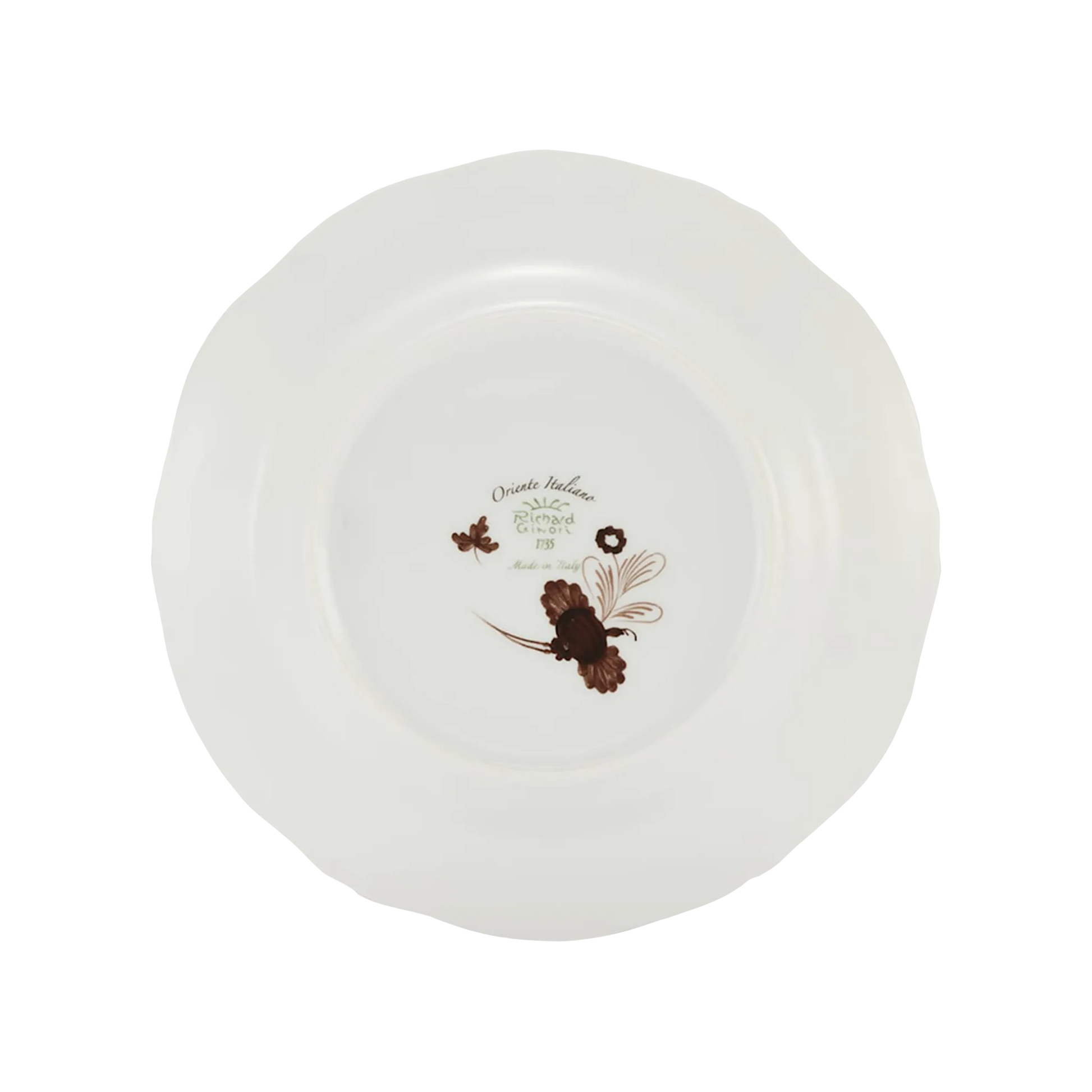 Verso do Prato Sobremesa Oriente Italiano Castagna.