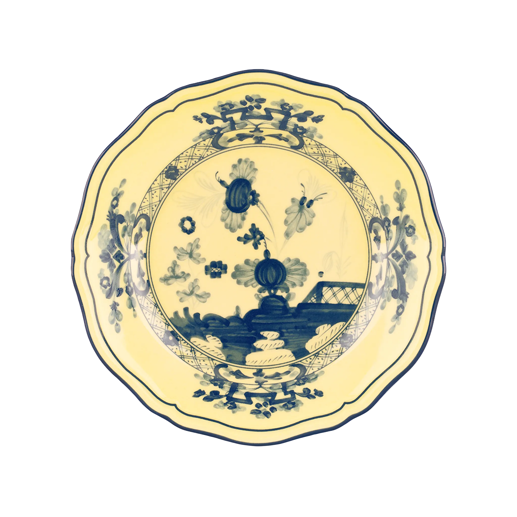 Vista frontal do Prato Pão Oriente Italiano Citrino.