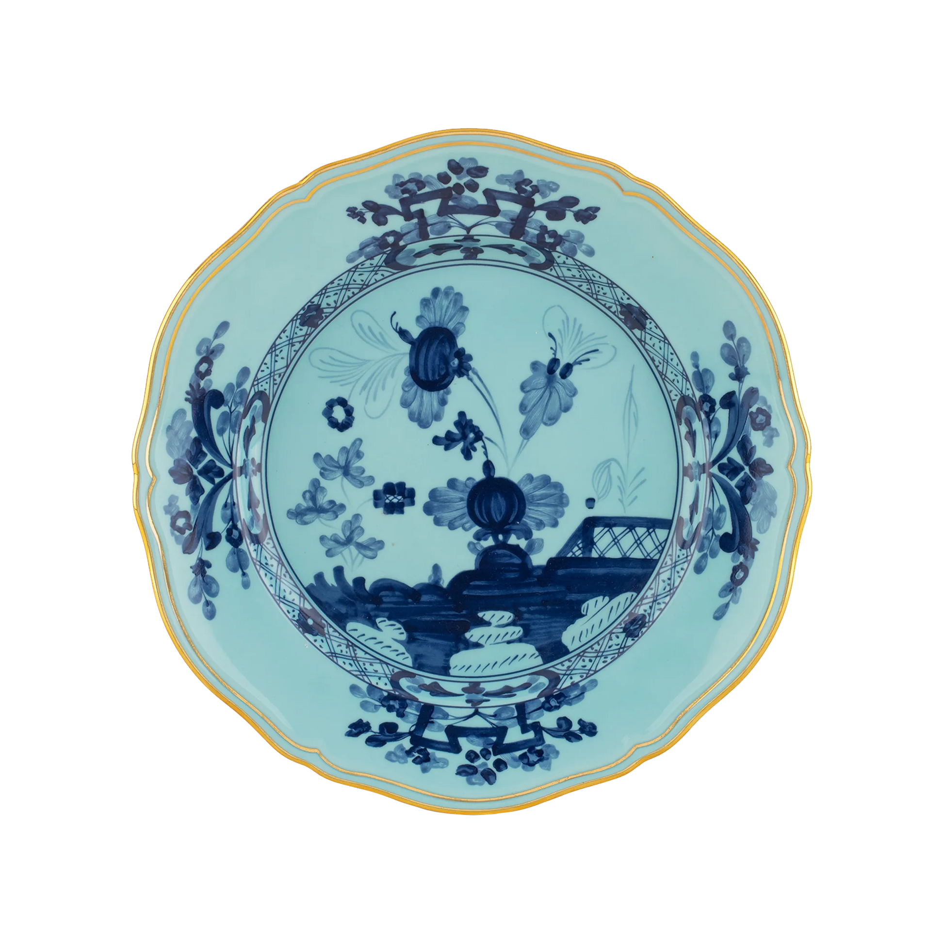 Vista frontal do Prato Raso Oriente Italiano Íris.