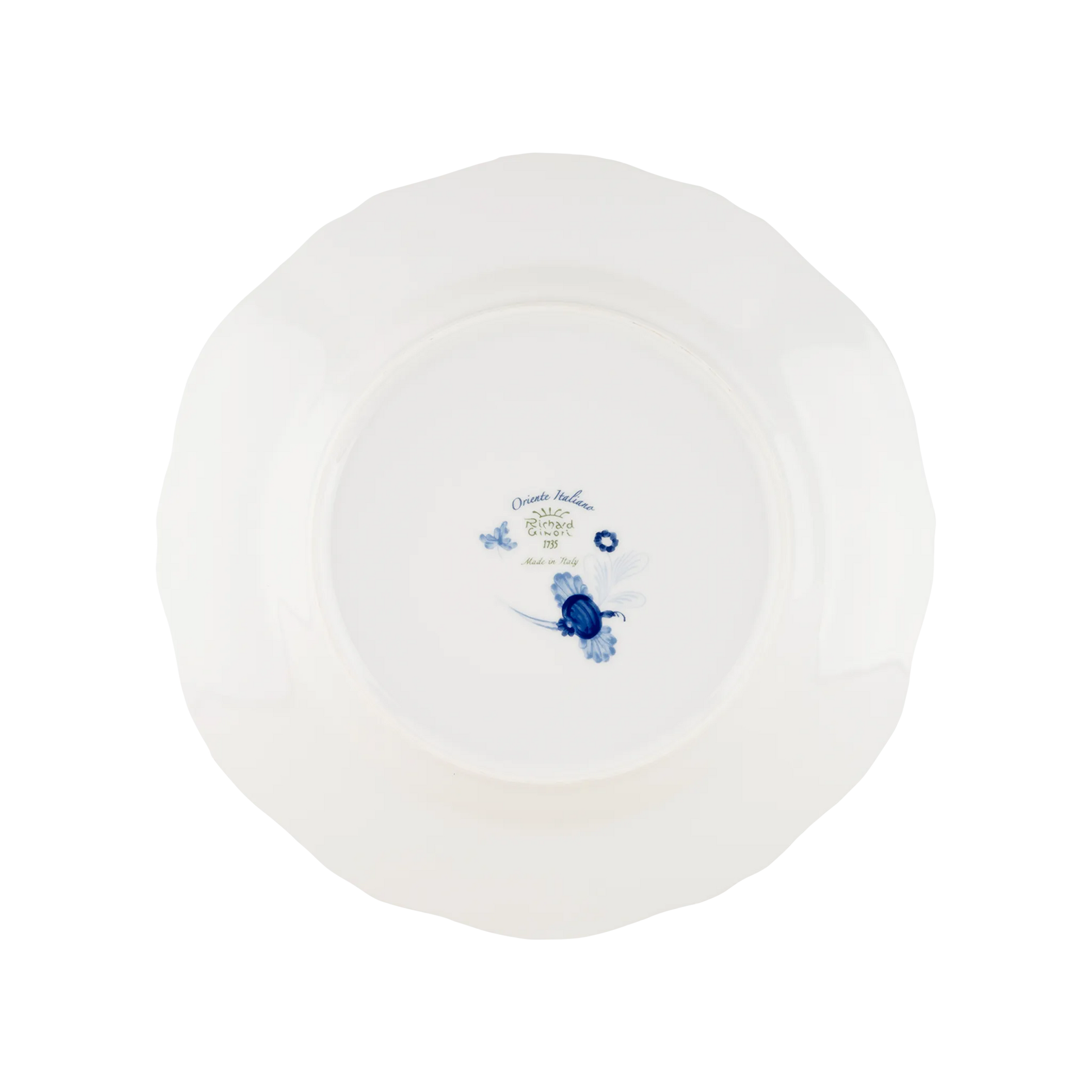 Verso do Prato Raso Oriente Italiano Íris.