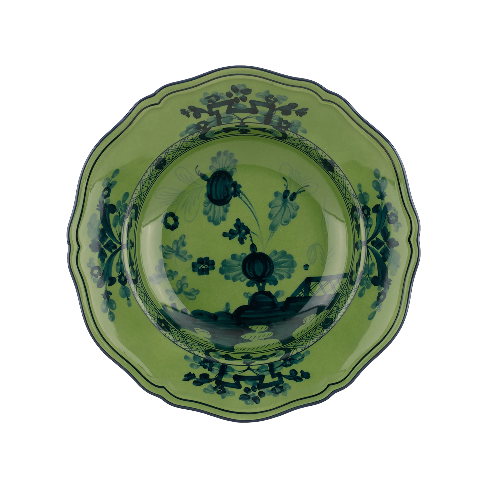 Vista frontal do Prato Massa Oriente Italiano Malachite.