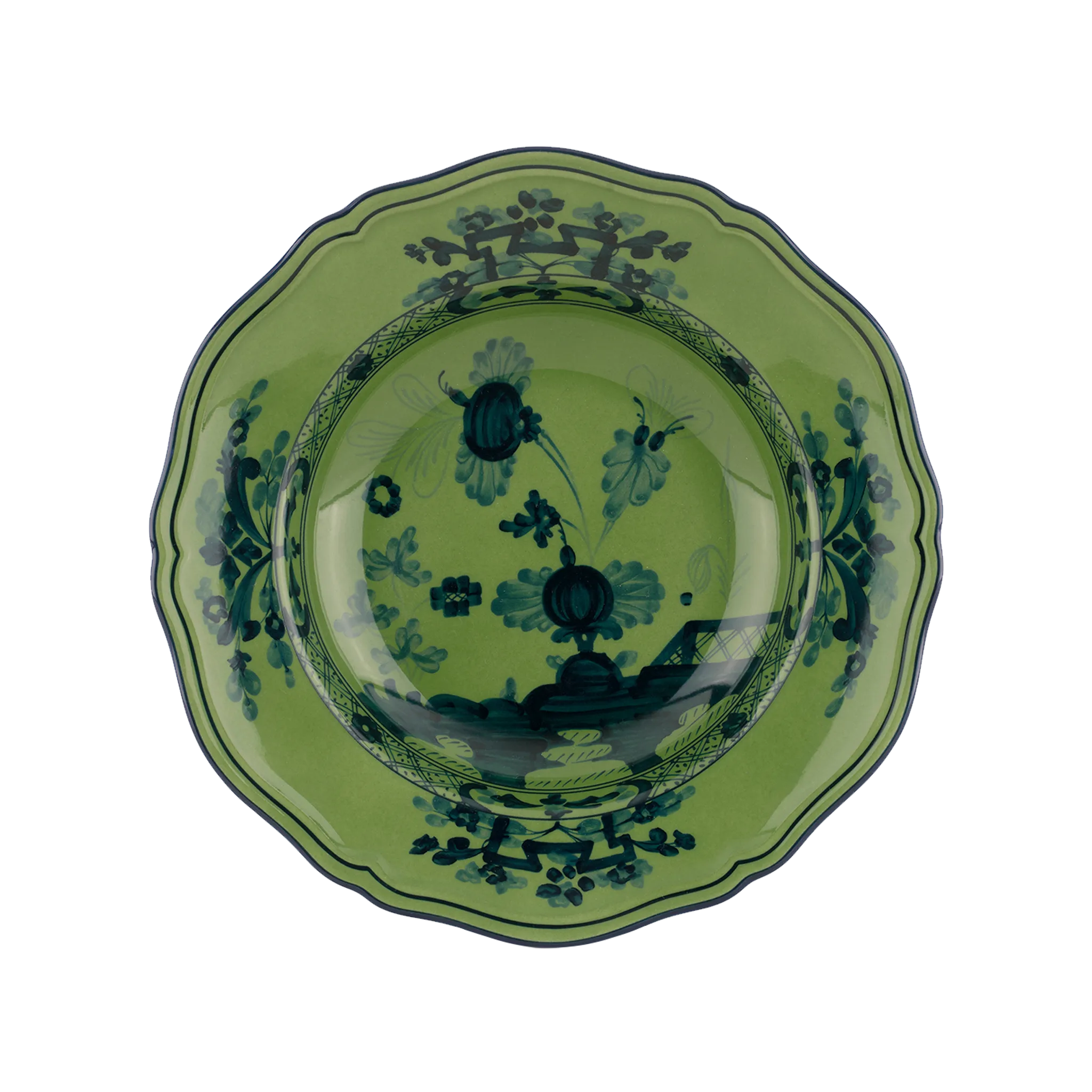 Vista frontal do Prato Massa Oriente Italiano Malachite.