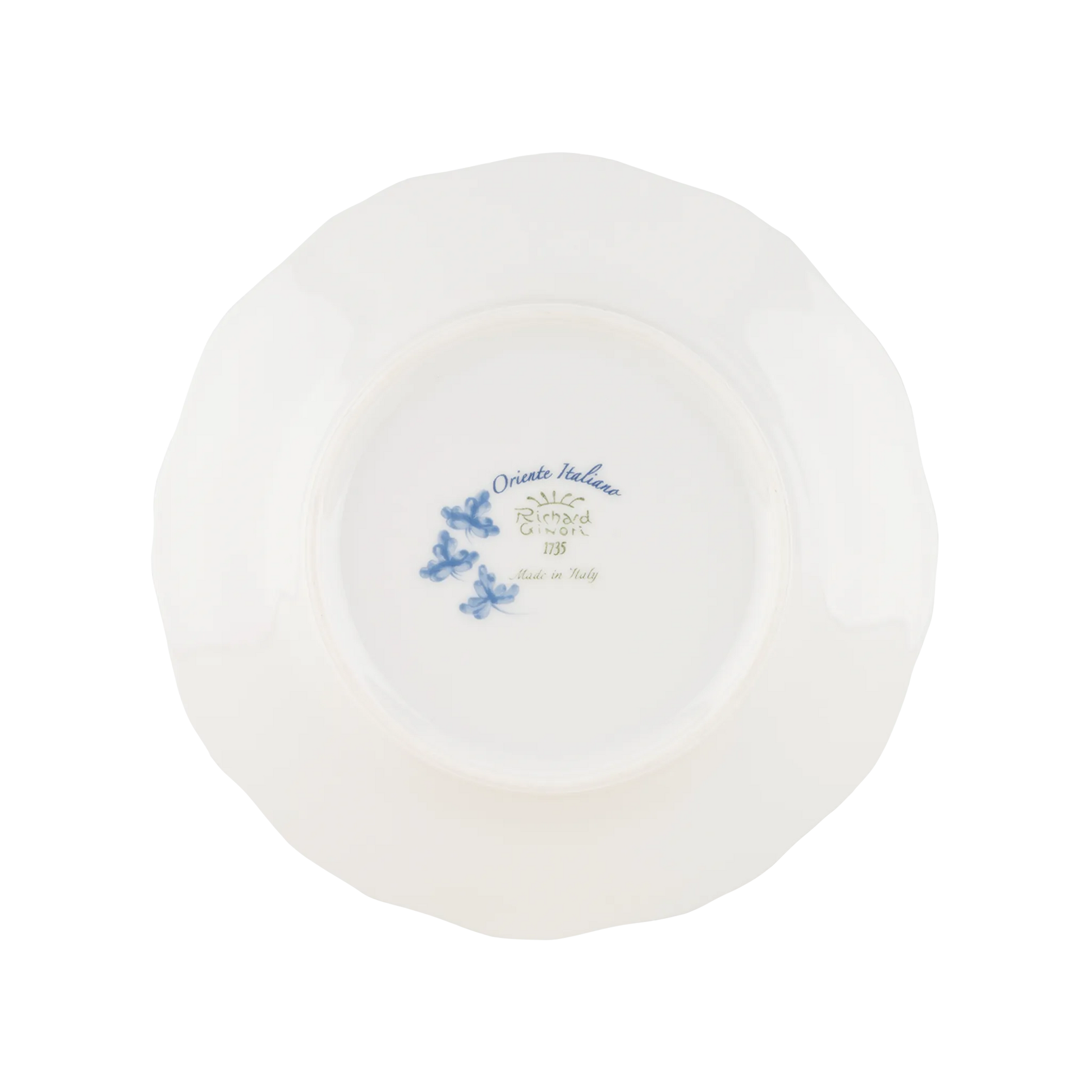 Verso do Prato Pão Oriente Italiano Malachite.