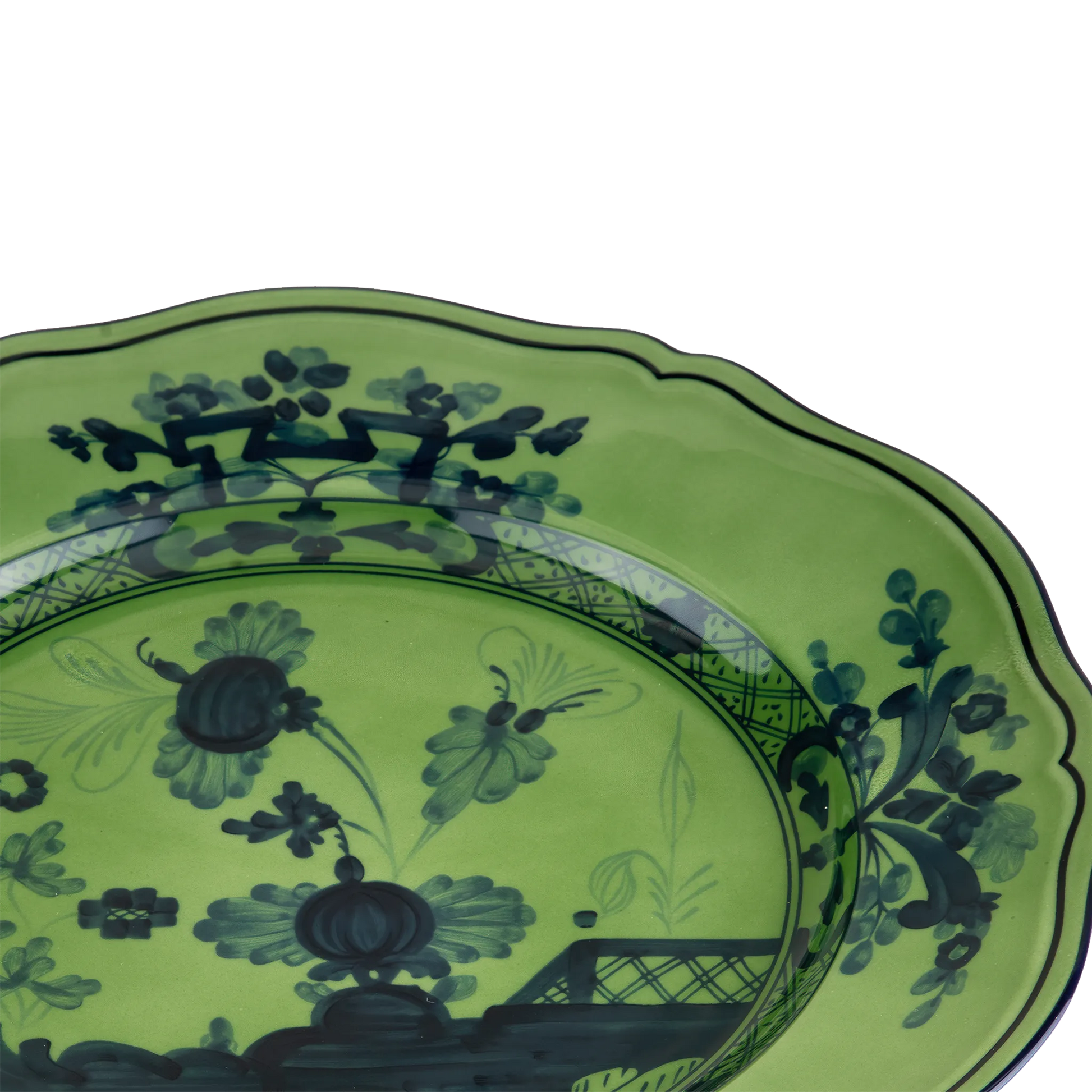 Detalhe do Prato Raso Oriente Italiano Malachite.