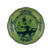 Vista frontal do Sousplat Oriente Italiano Malachite.