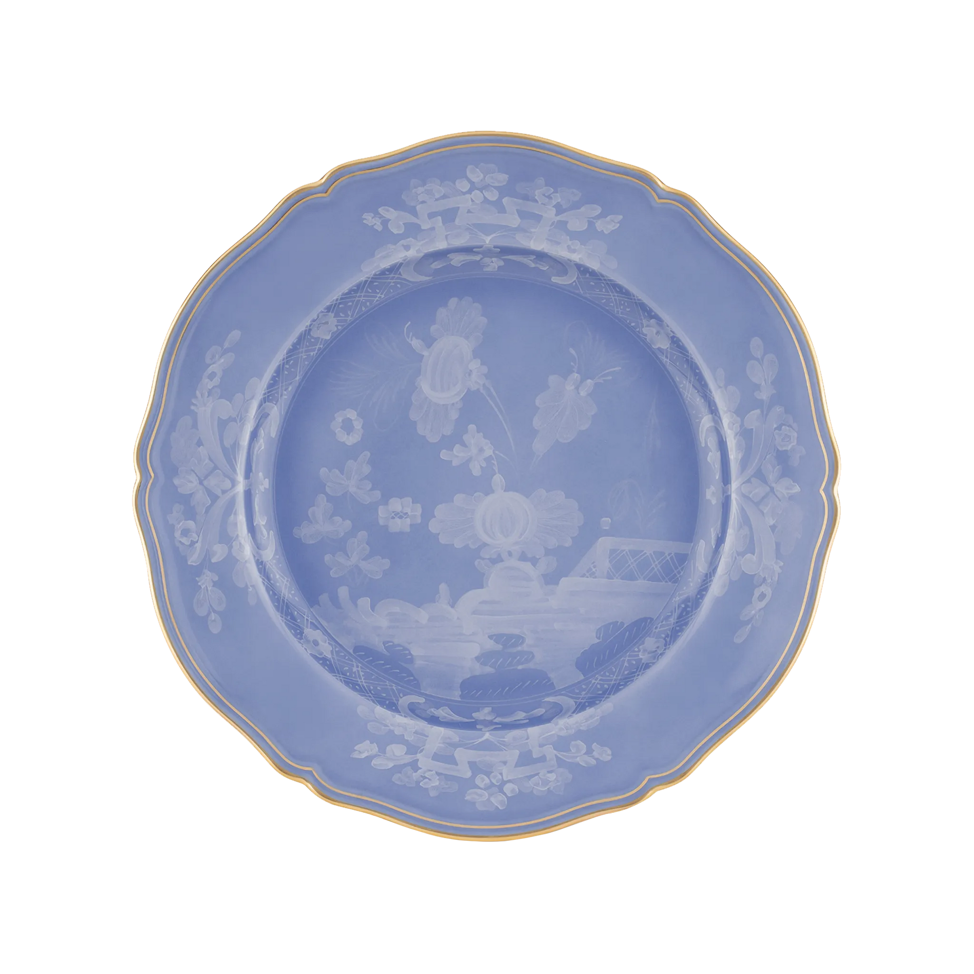 Vista frontal do Sousplat Oriente Italiano Pervinca.