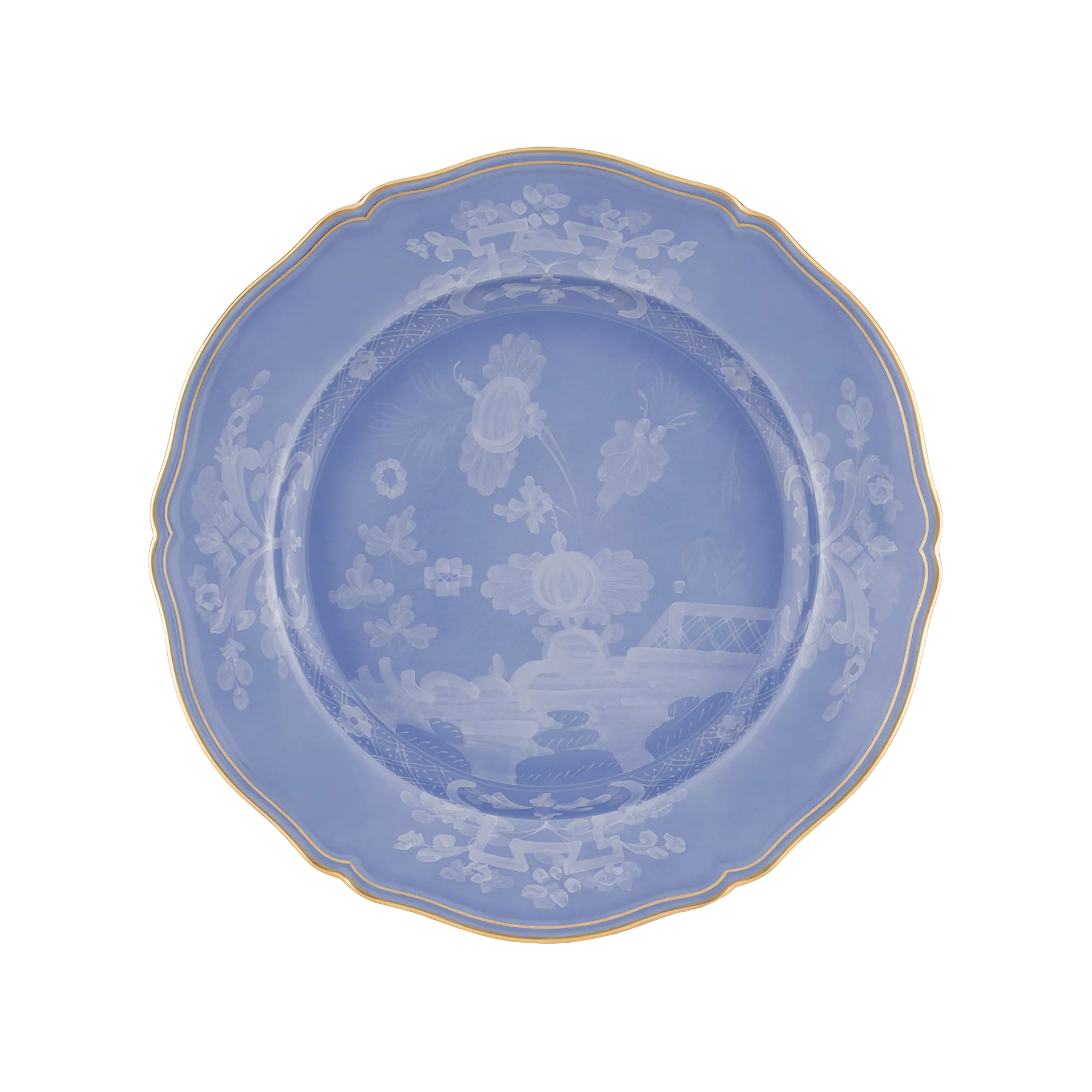 Vista frontal do Sousplat Oriente Italiano Pervinca.