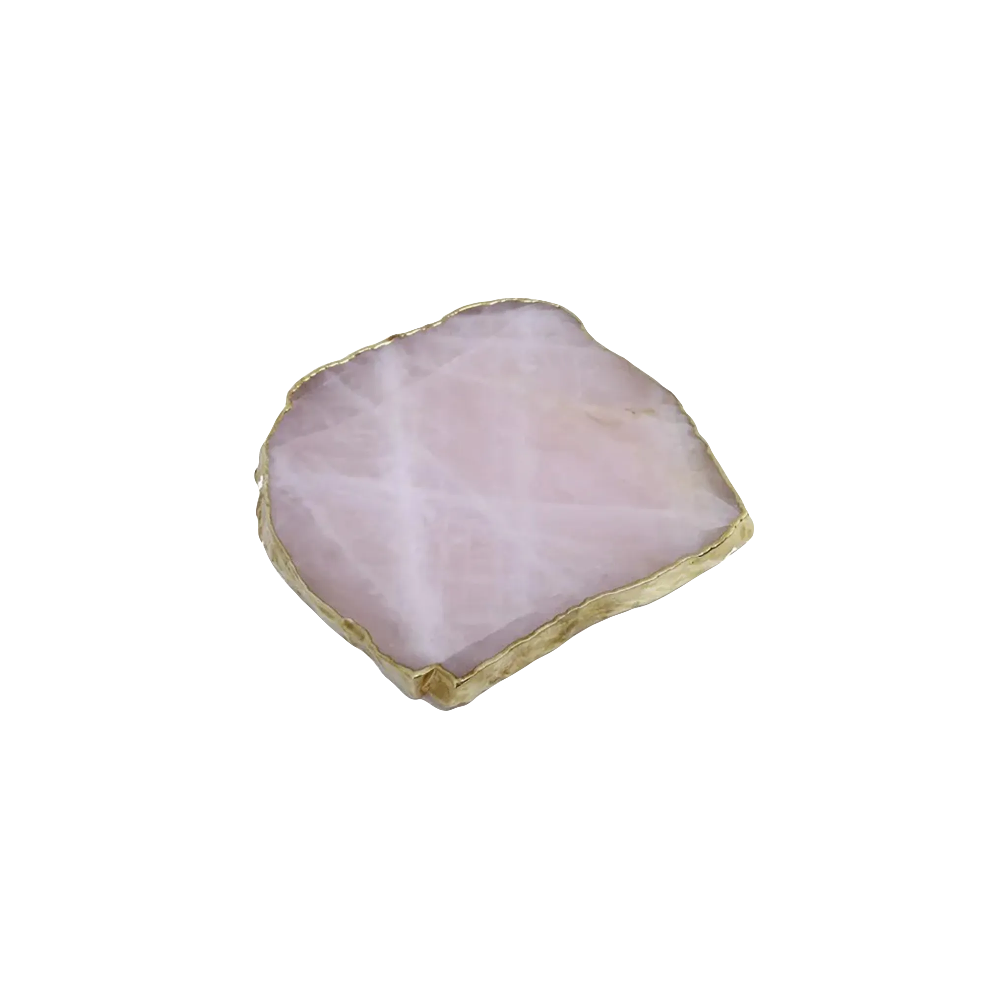 Porta Copo em Quartzo com Borda de Ouro.