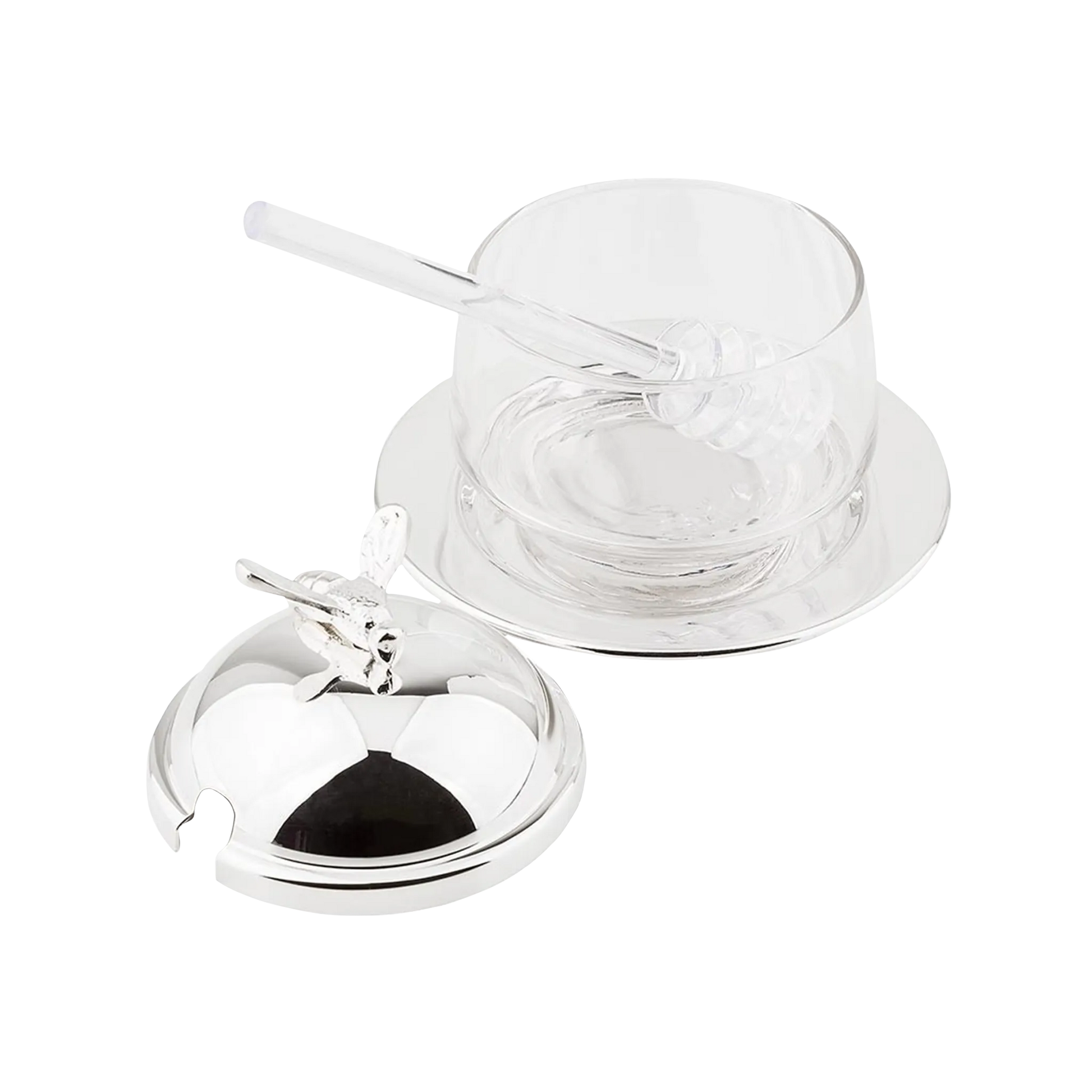 Porta Mel Prata Abelha aberto.