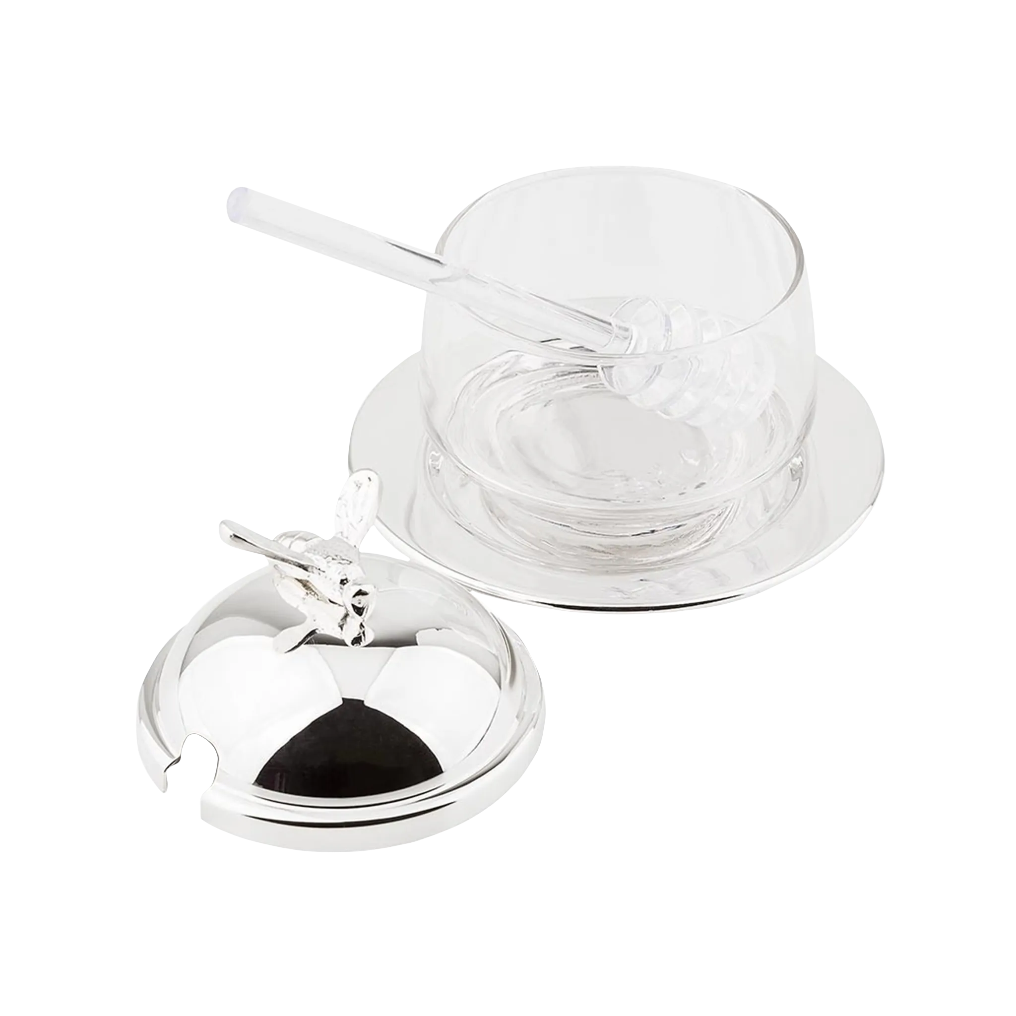 Porta Mel Prata Abelha aberto.