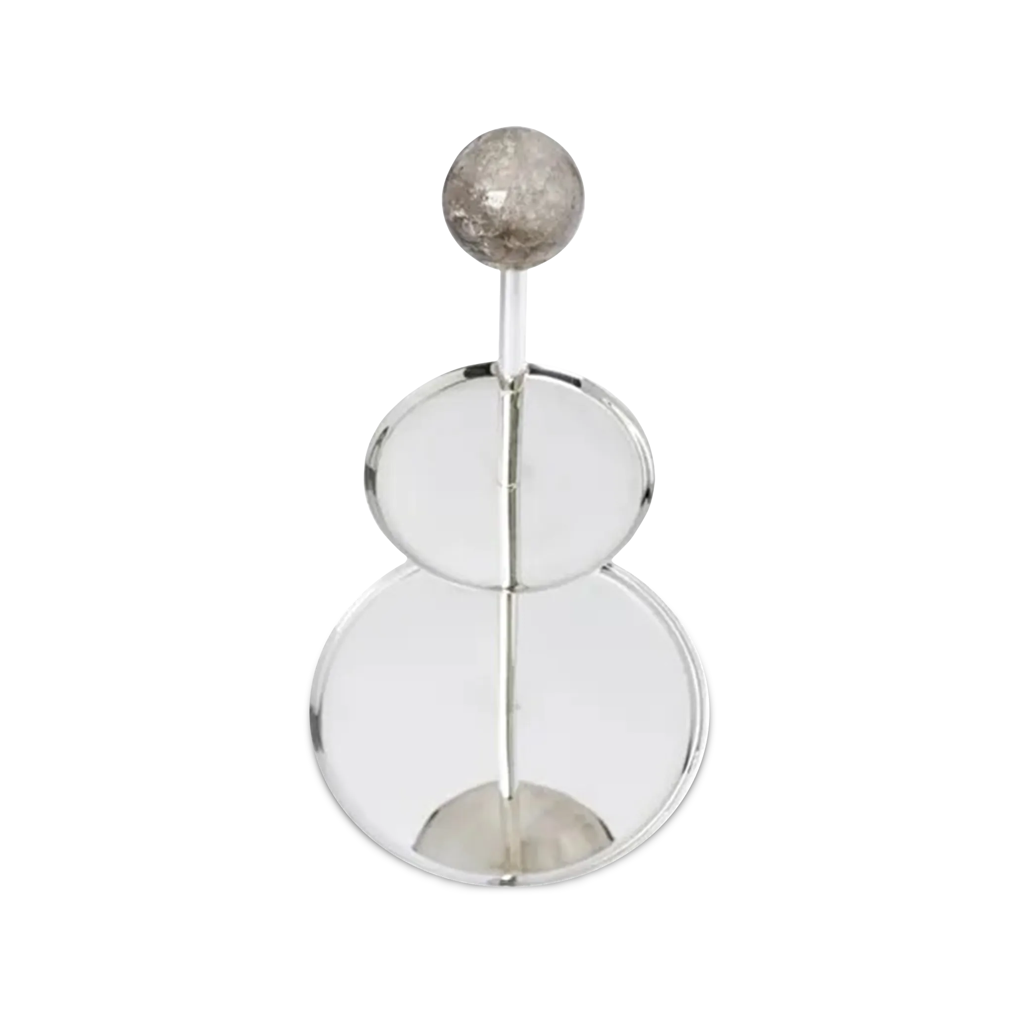 Porta Petit Fours Prata com Pedra.