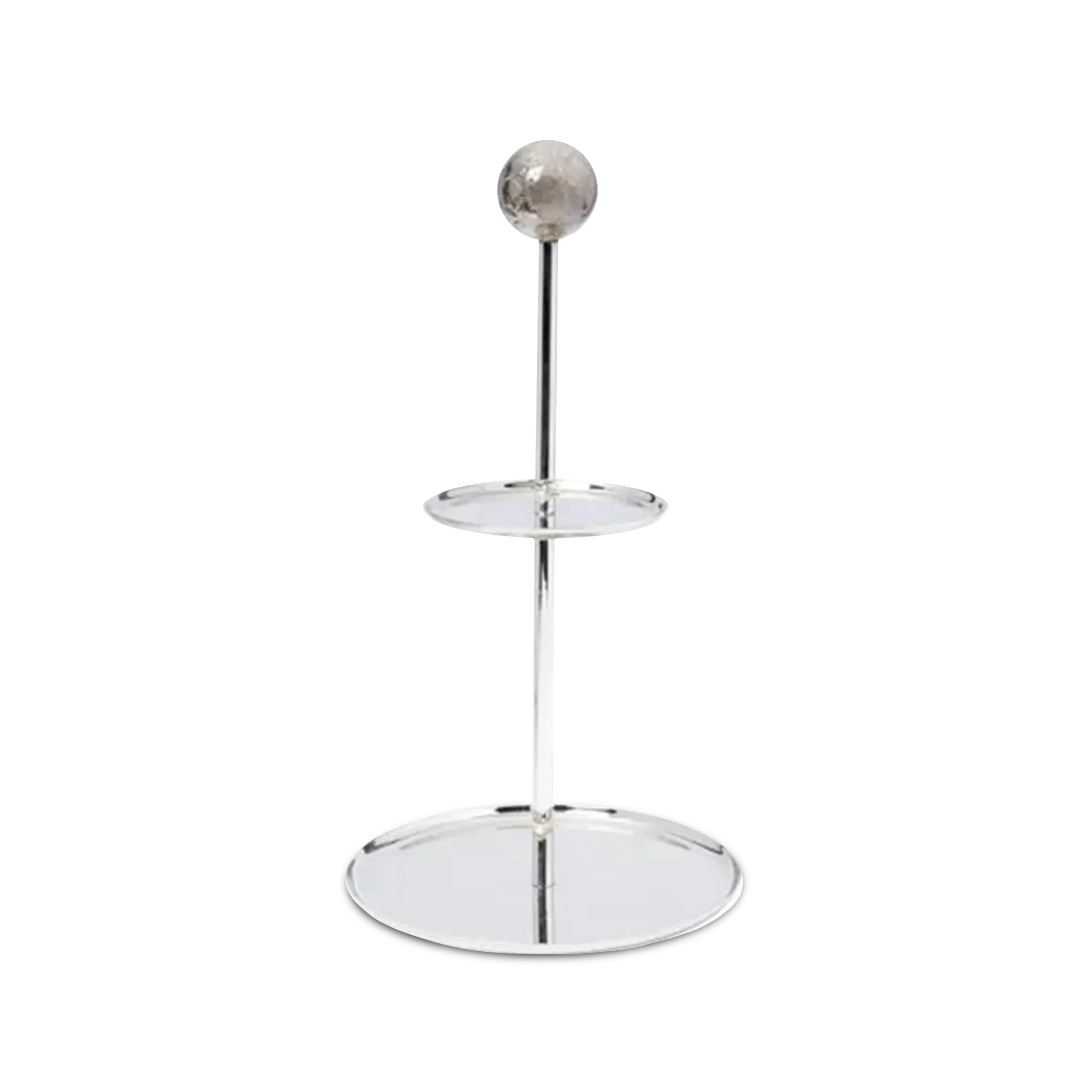 Porta Petit Fours Prata com Pedra.