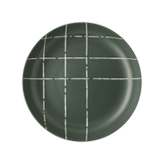 Vista frontal do Prato Fundo Karo Verde Escuro.