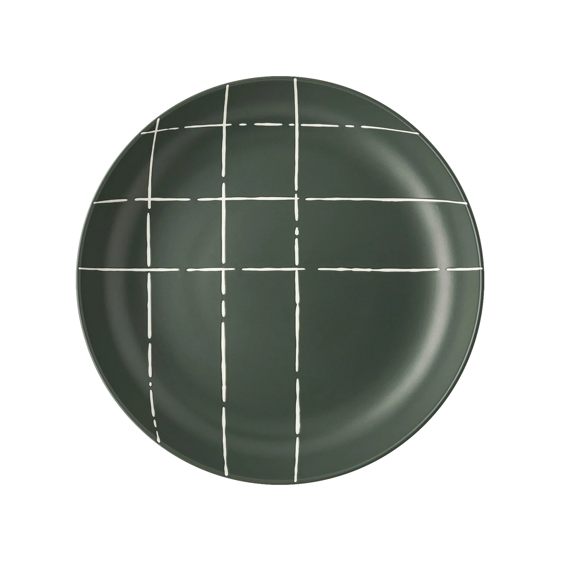 Vista frontal do Prato Fundo Karo Verde Escuro.
