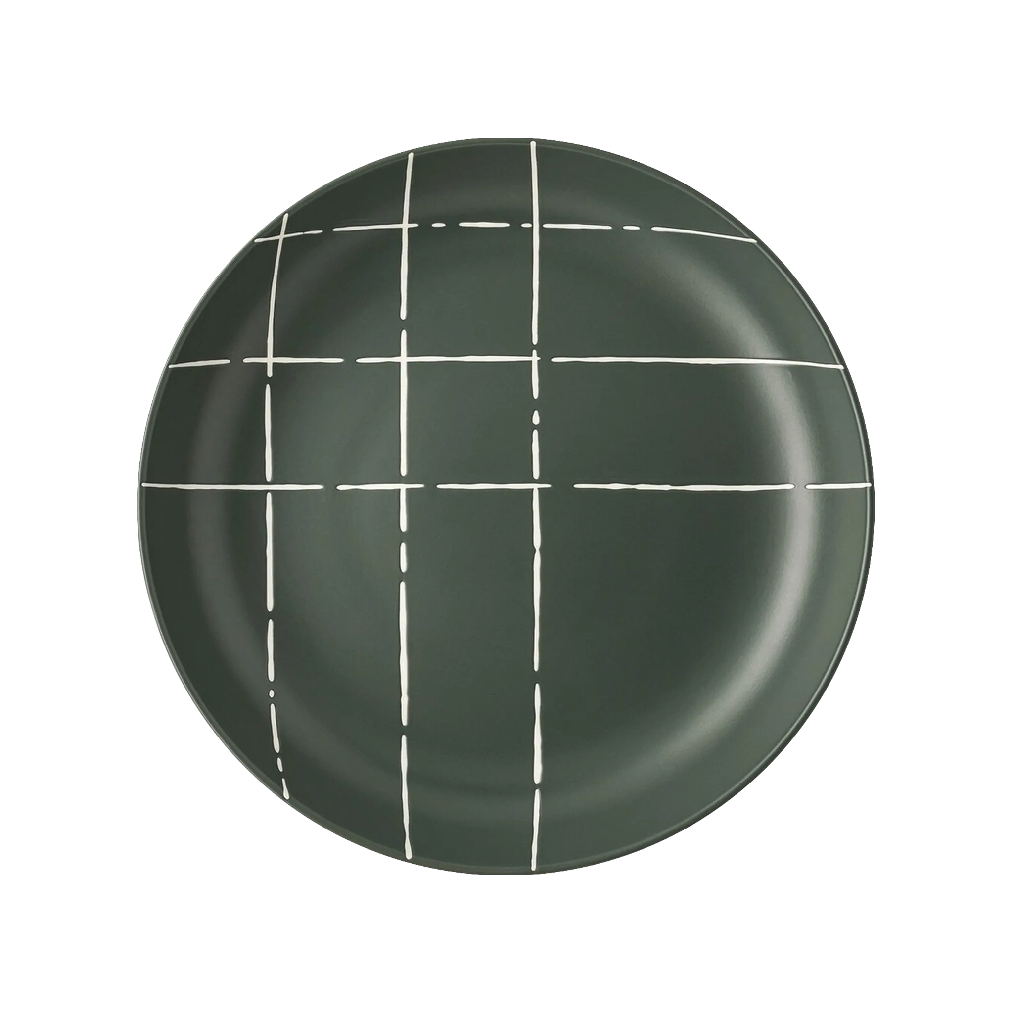 Vista frontal do Prato Fundo Karo Verde Escuro.
