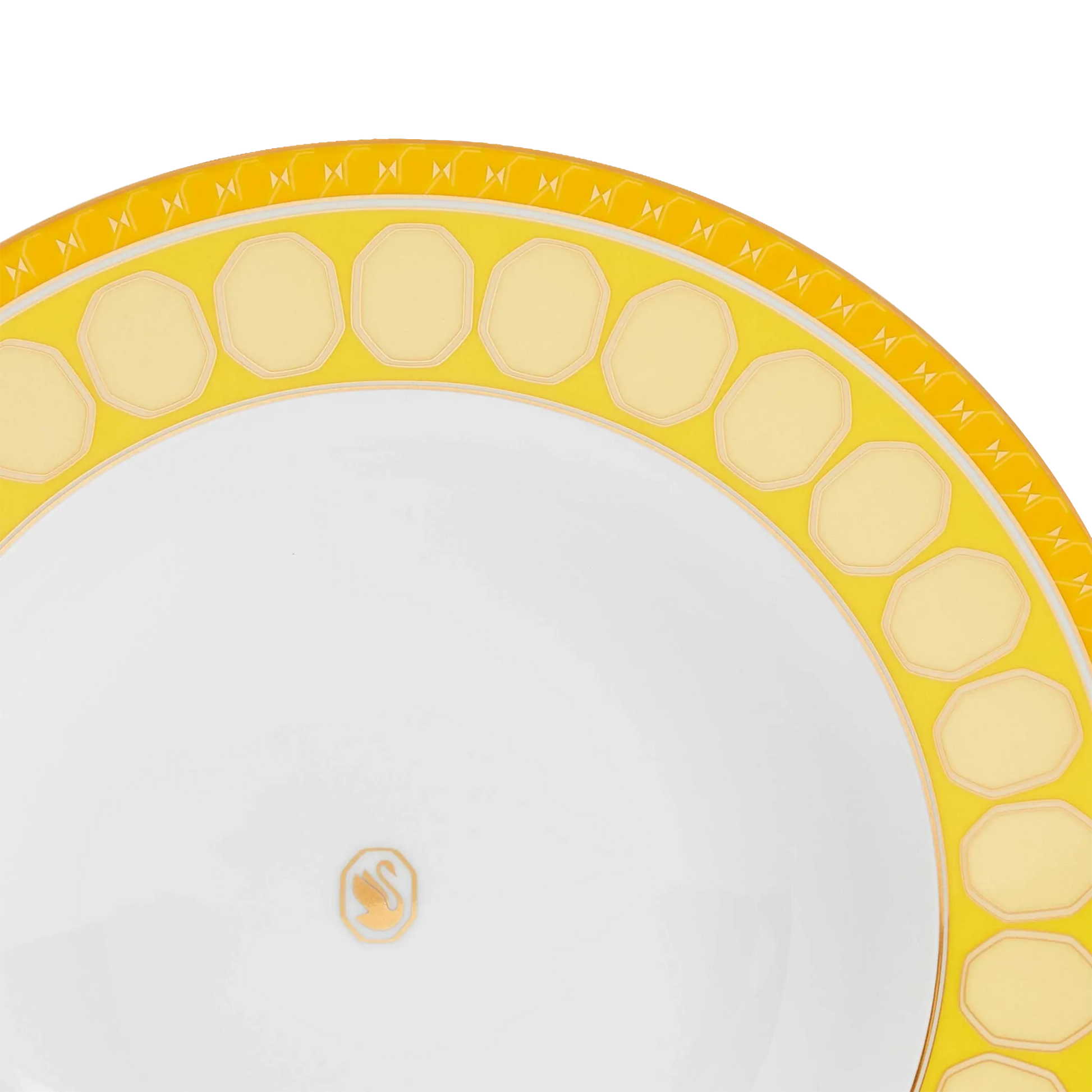 Detalhe do Prato Fundo Swarovski Amarelo.