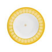 Vista frontal do Prato Fundo Swarovski Amarelo.