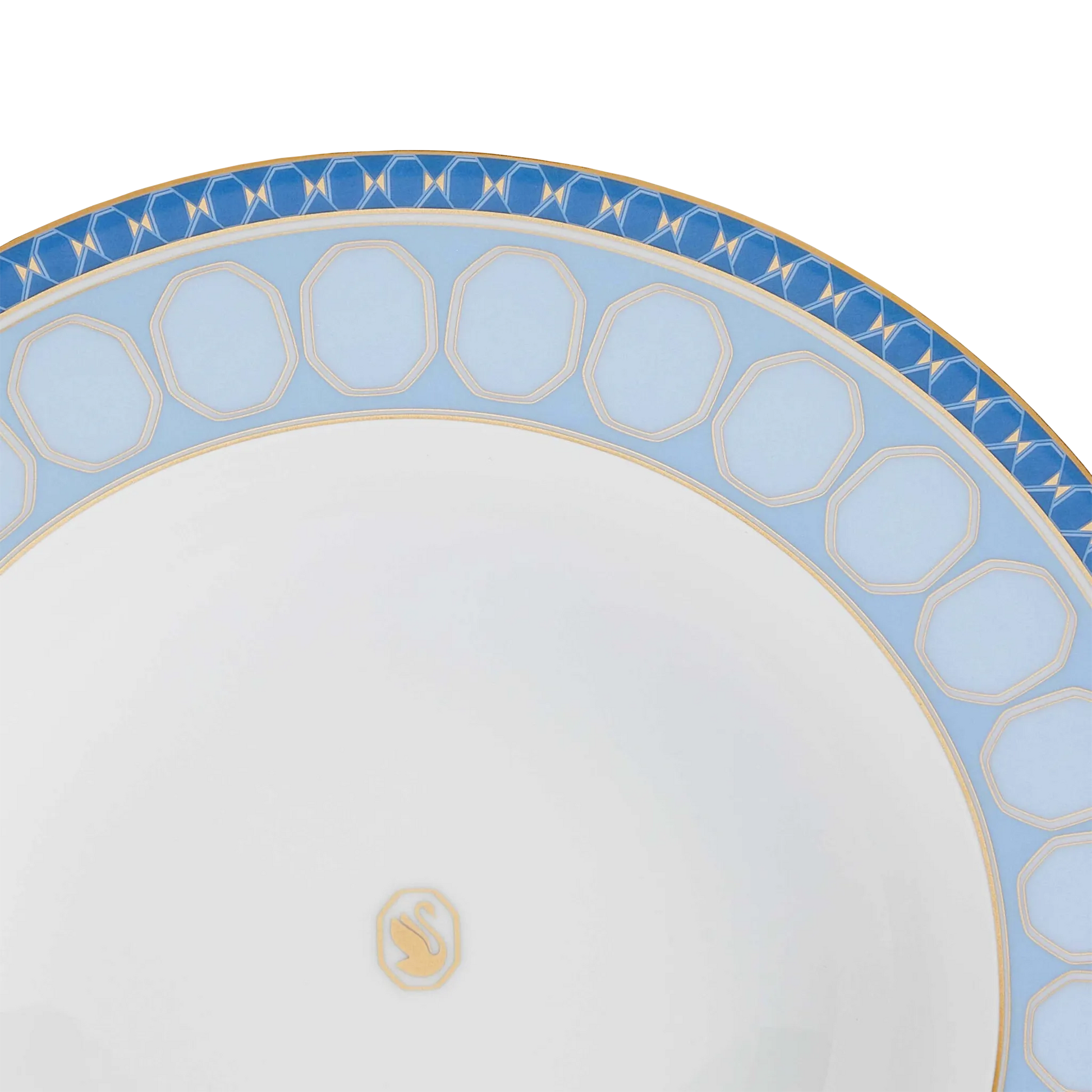 Detalhe do Prato Fundo Swarovski Azul.