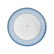 Vista frontal do Prato Fundo Swarovski Azul.