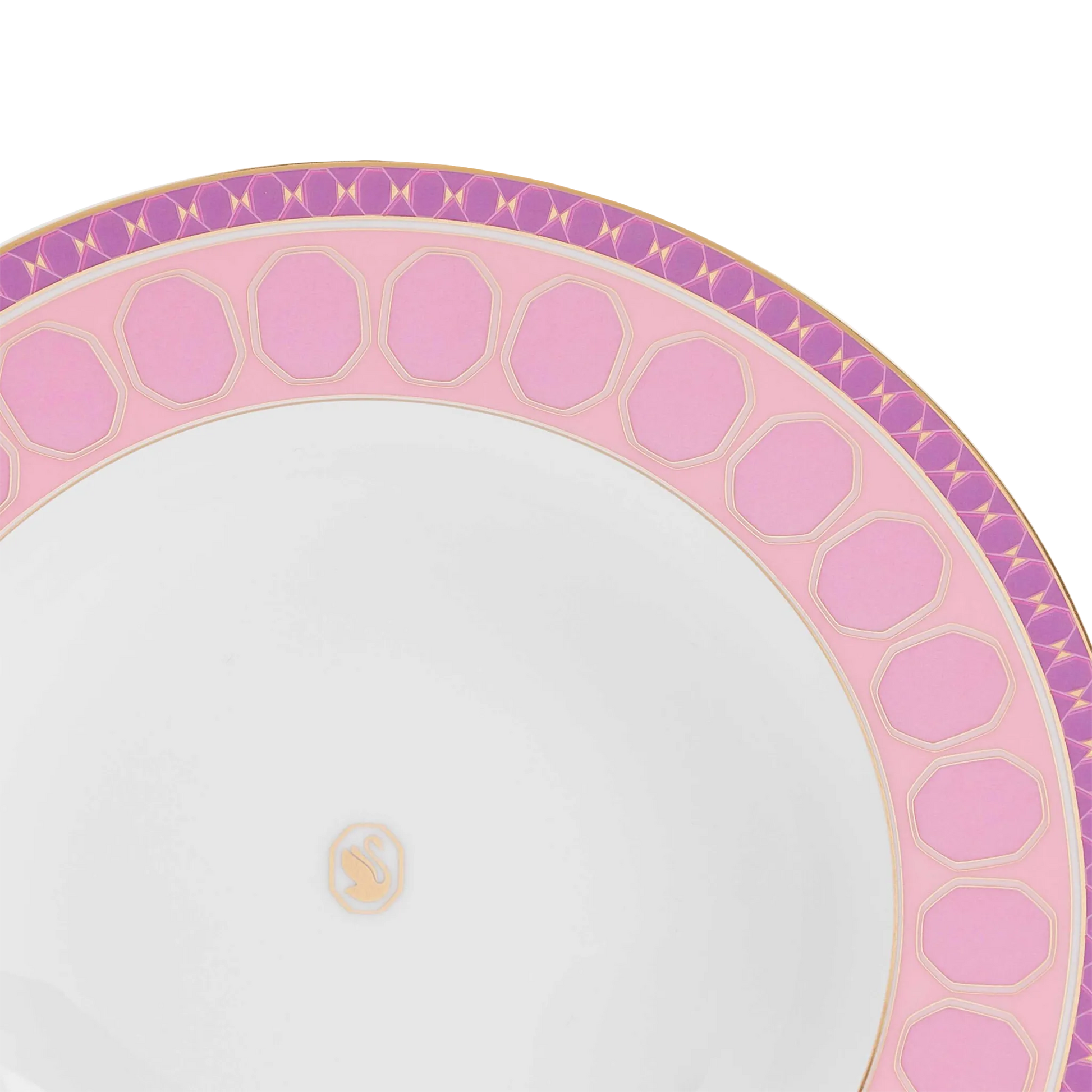 Detalhes do Prato Fundo Swarovski Rosa.