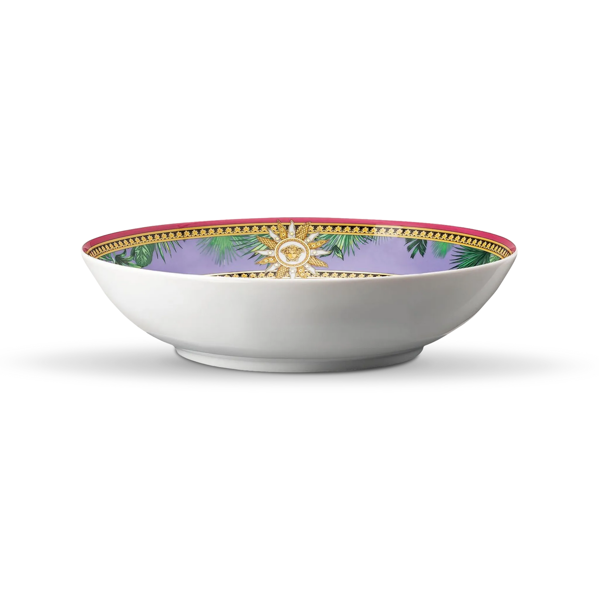 Vista lateral do Prato Fundo Versace Jungle.