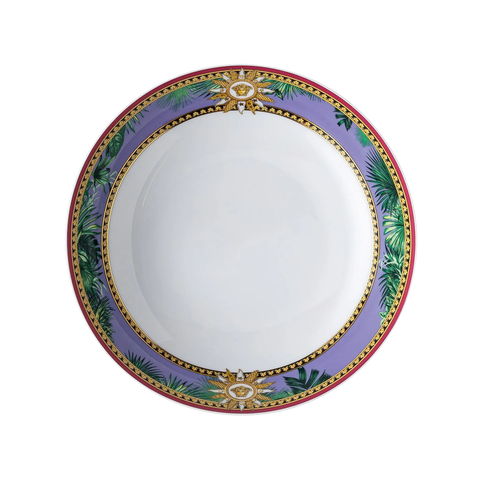 Vista lateral do Prato Fundo Versace Jungle.