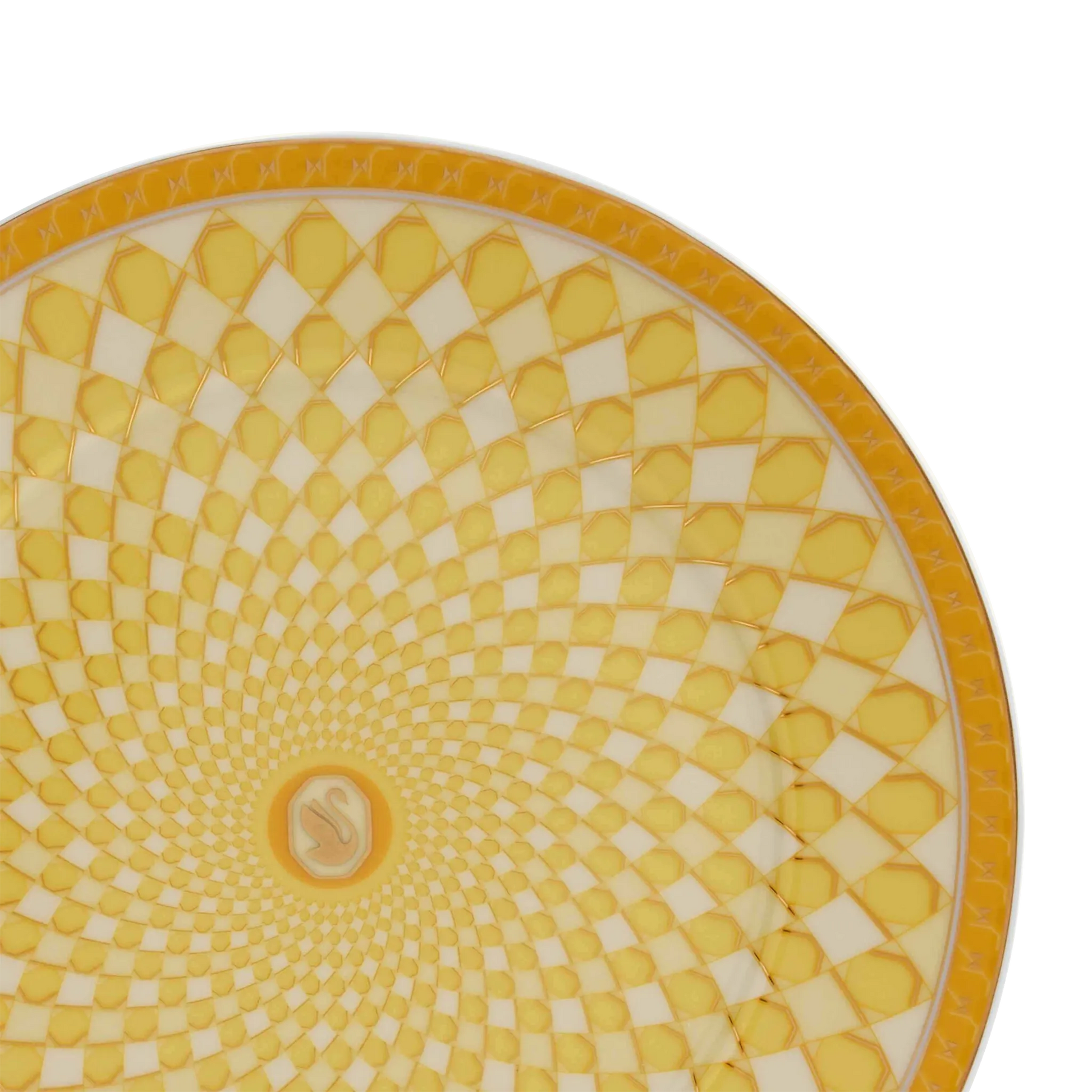 Detalhes do Prato Pão Swarovski Amarelo.